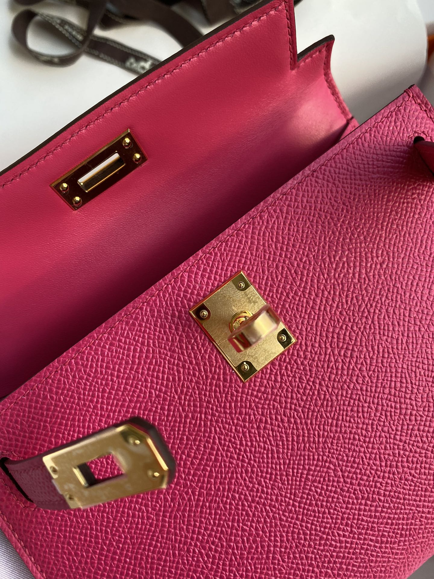 Hermès Kelly II Sellier 25 Rose Extreme Epsom Leather with Gold Hardware