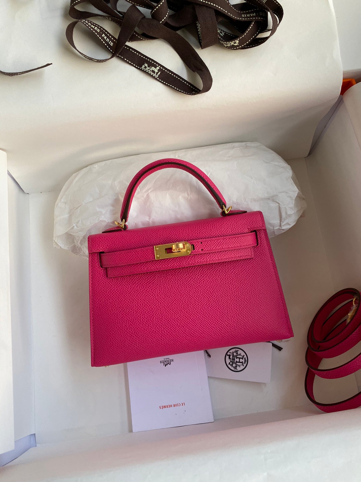Hermès Kelly II Sellier 25 Rose Extreme Epsom Leather with Gold Hardware