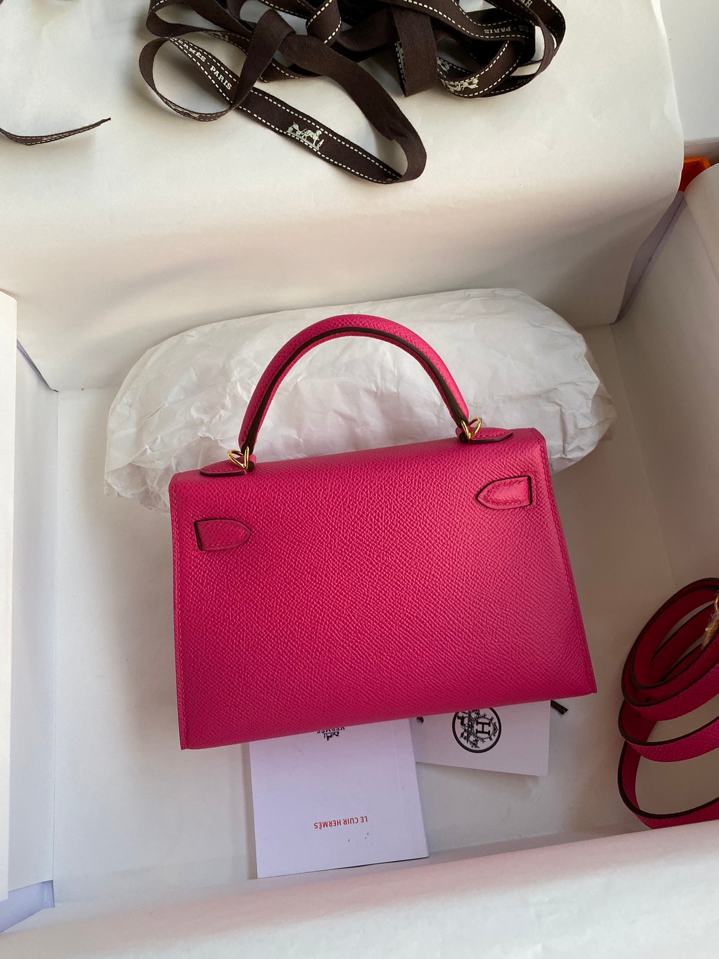Hermès Kelly II Sellier 25 Rose Extreme Epsom Leather with Gold Hardware