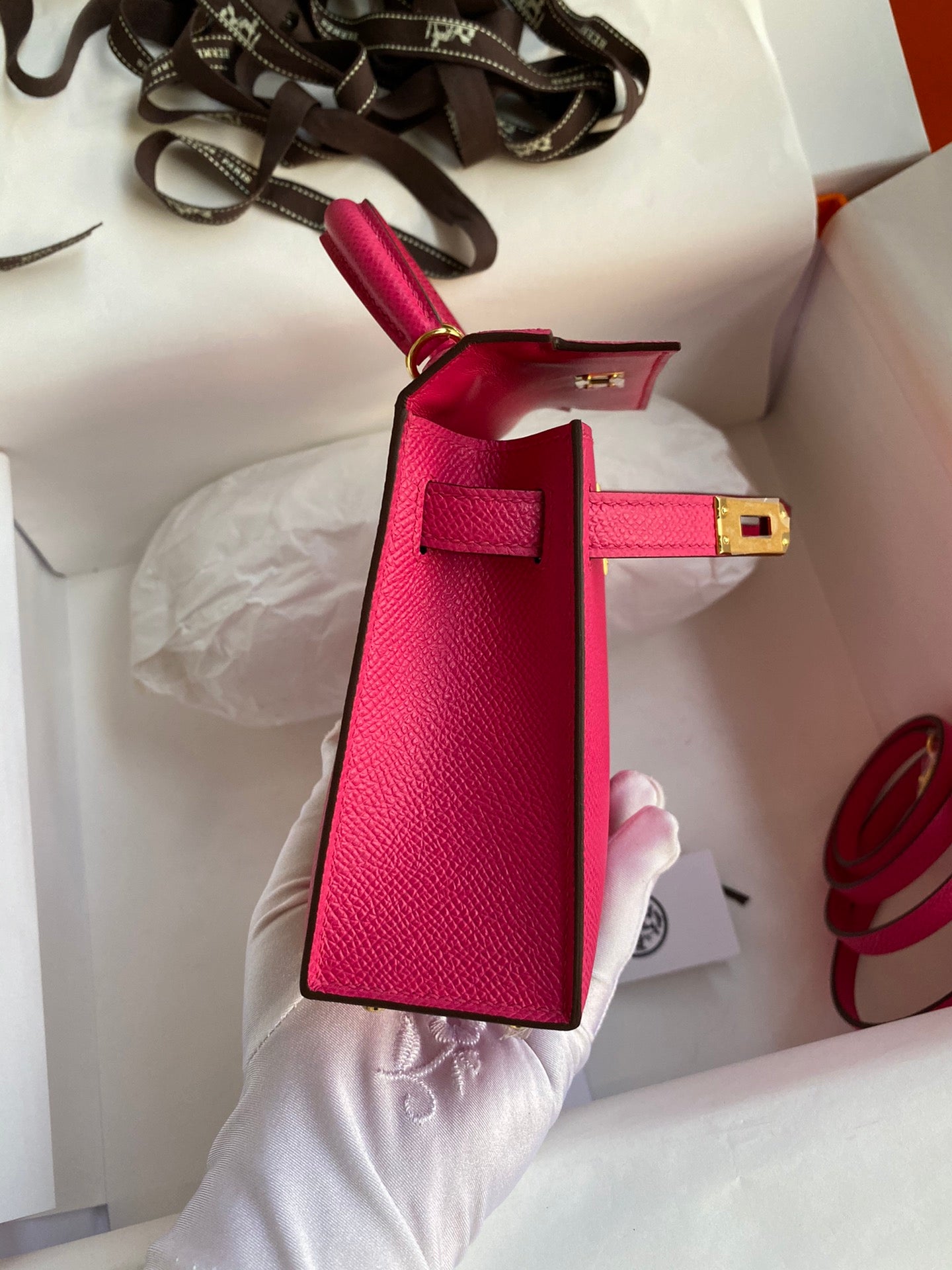 Hermès Kelly II Sellier 25 Rose Extreme Epsom Leather with Gold Hardware