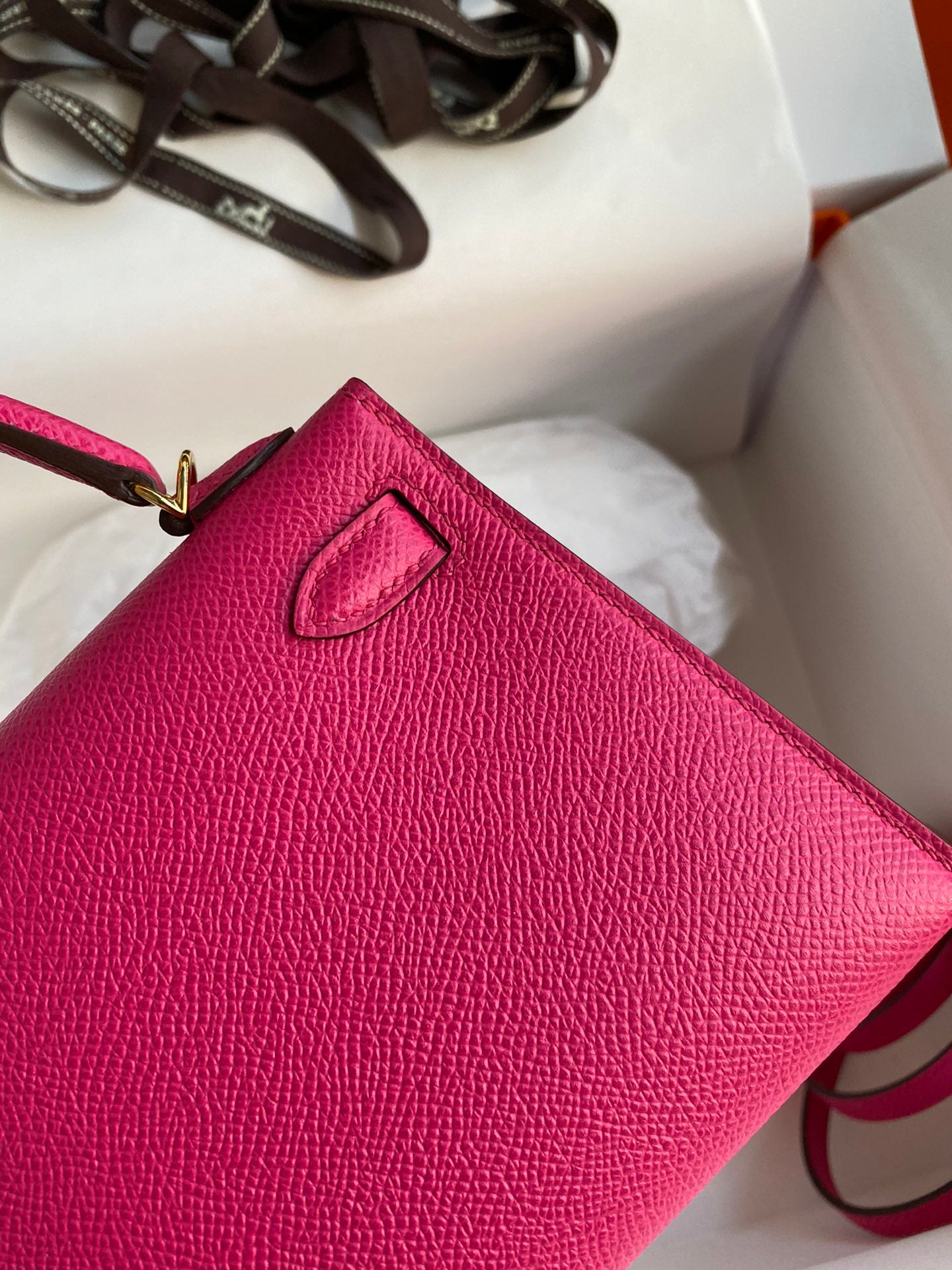 Hermès Kelly II Sellier 25 Rose Extreme Epsom Leather with Gold Hardware