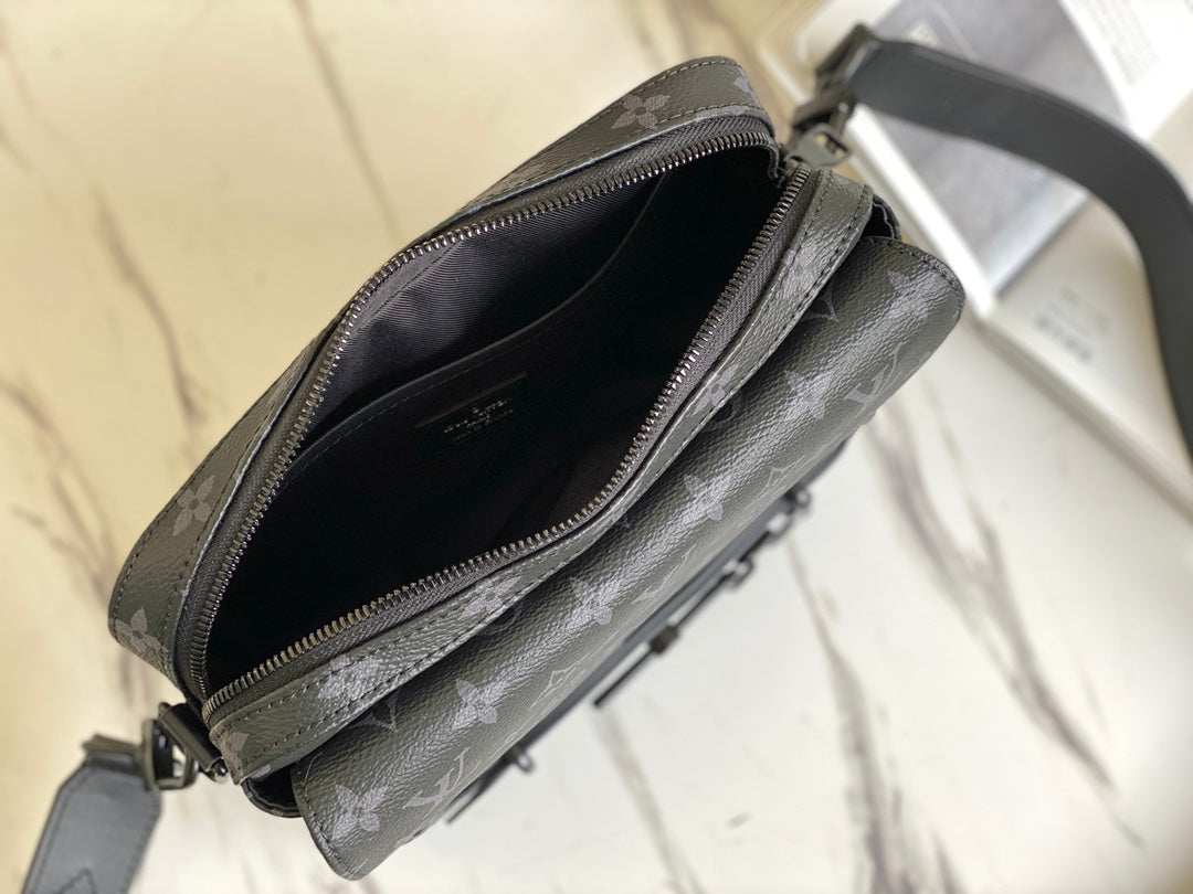 Louis Vuitton Monogram Eclipse Canvas Messenger Bag with Black Hardware