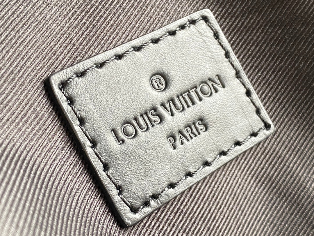 Louis Vuitton Aerogram Backpack in Black Grained Calfskin Leather