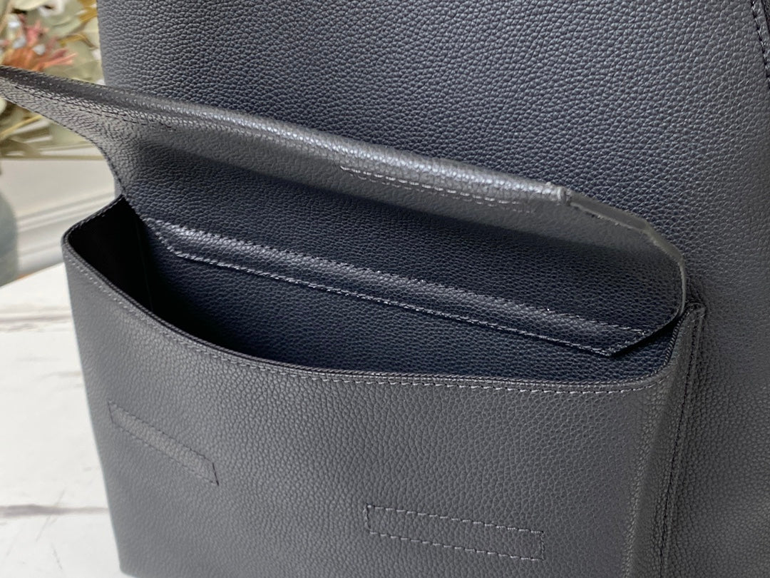 Louis Vuitton Aerogram Backpack in Black Grained Calfskin Leather