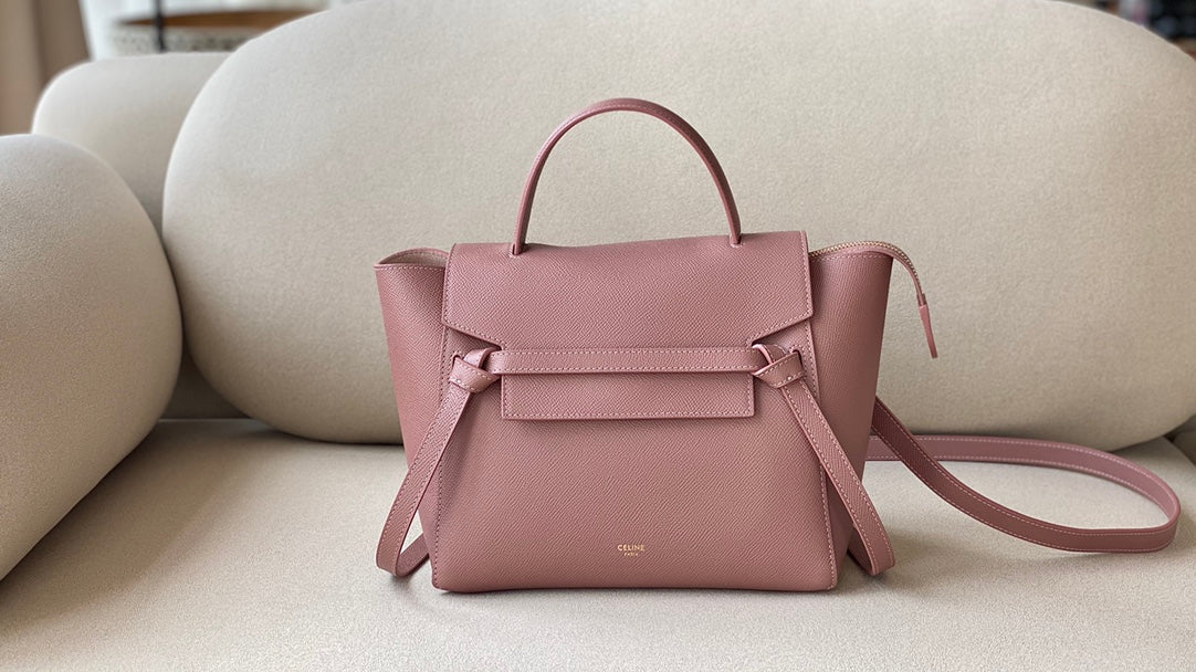Celine Pico Belt Bag in Grained Calfskin - Antique Rose Pink