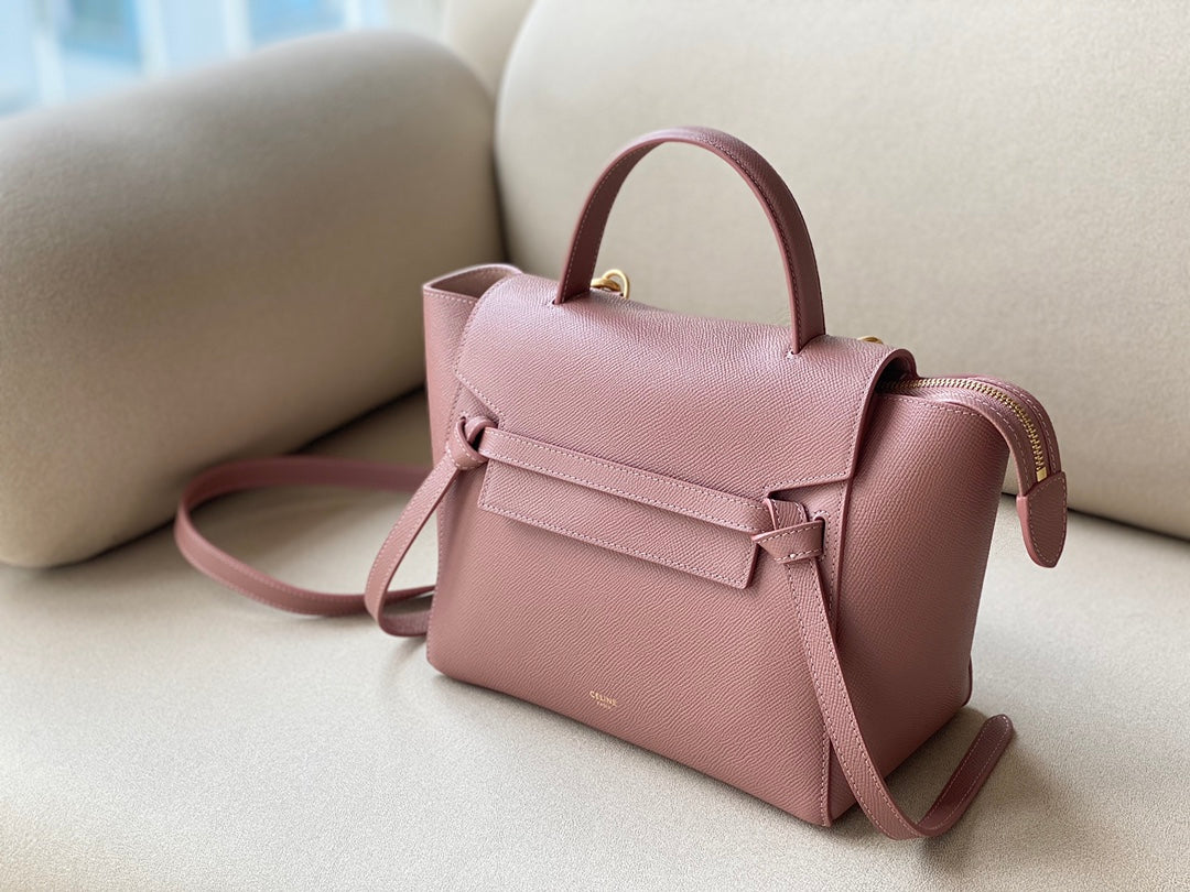 Celine Pico Belt Bag in Grained Calfskin - Antique Rose Pink