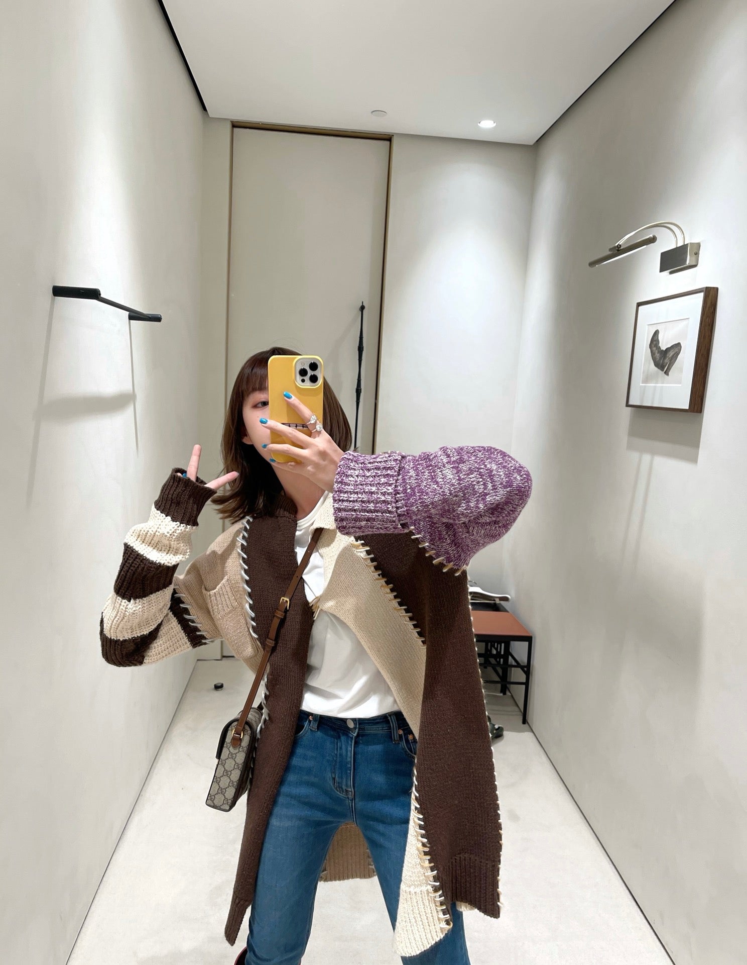 Women's Colorblock Striped Turtleneck Knit Sweater - Oversized Long Sleeve Pullover