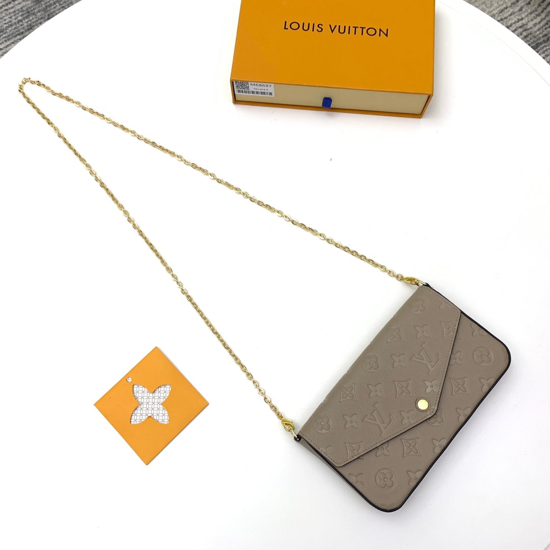 Louis Vuitton Félicie Pochette Monogram Empreinte Leather - Turtledove