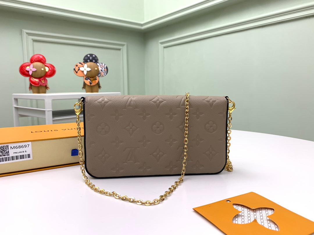 Louis Vuitton Félicie Pochette Monogram Empreinte Leather - Turtledove