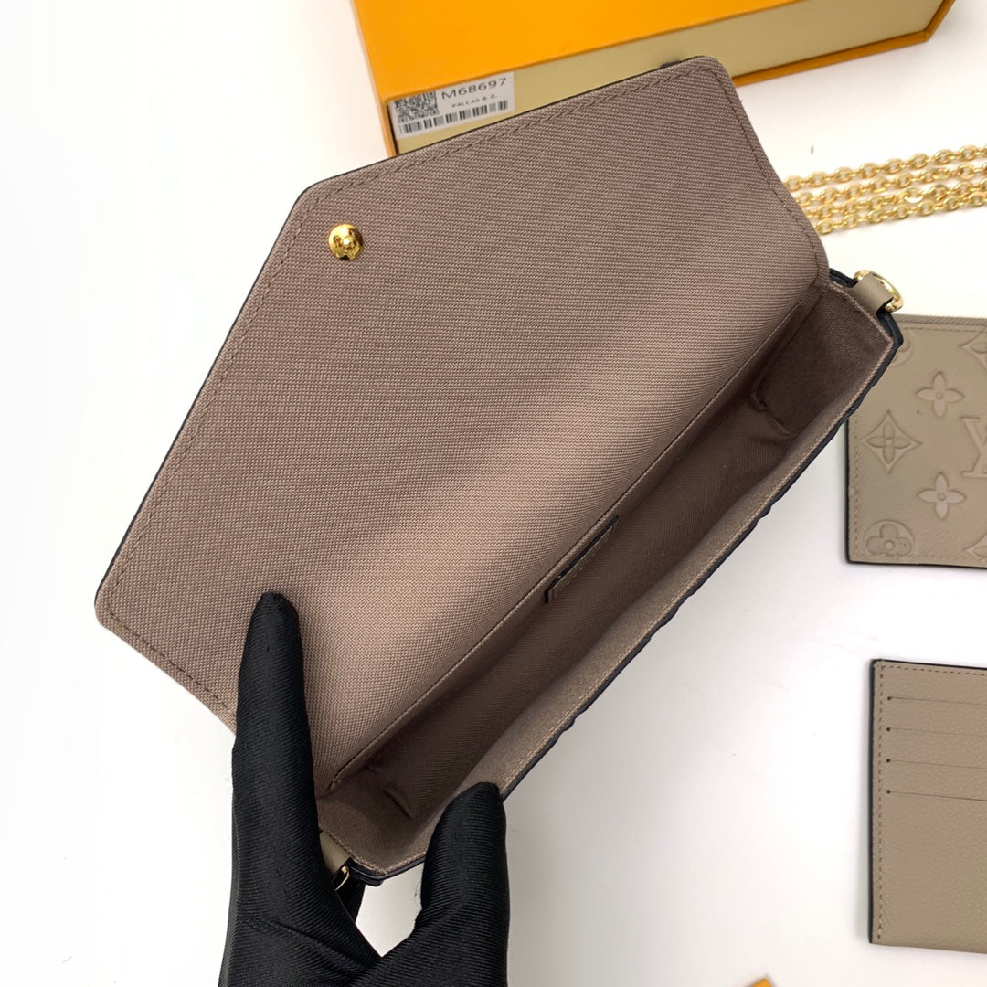 Louis Vuitton Félicie Pochette Monogram Empreinte Leather - Turtledove