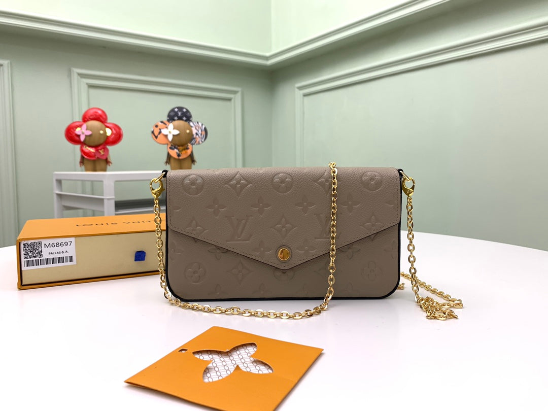 Louis Vuitton Félicie Pochette Monogram Empreinte Leather - Turtledove