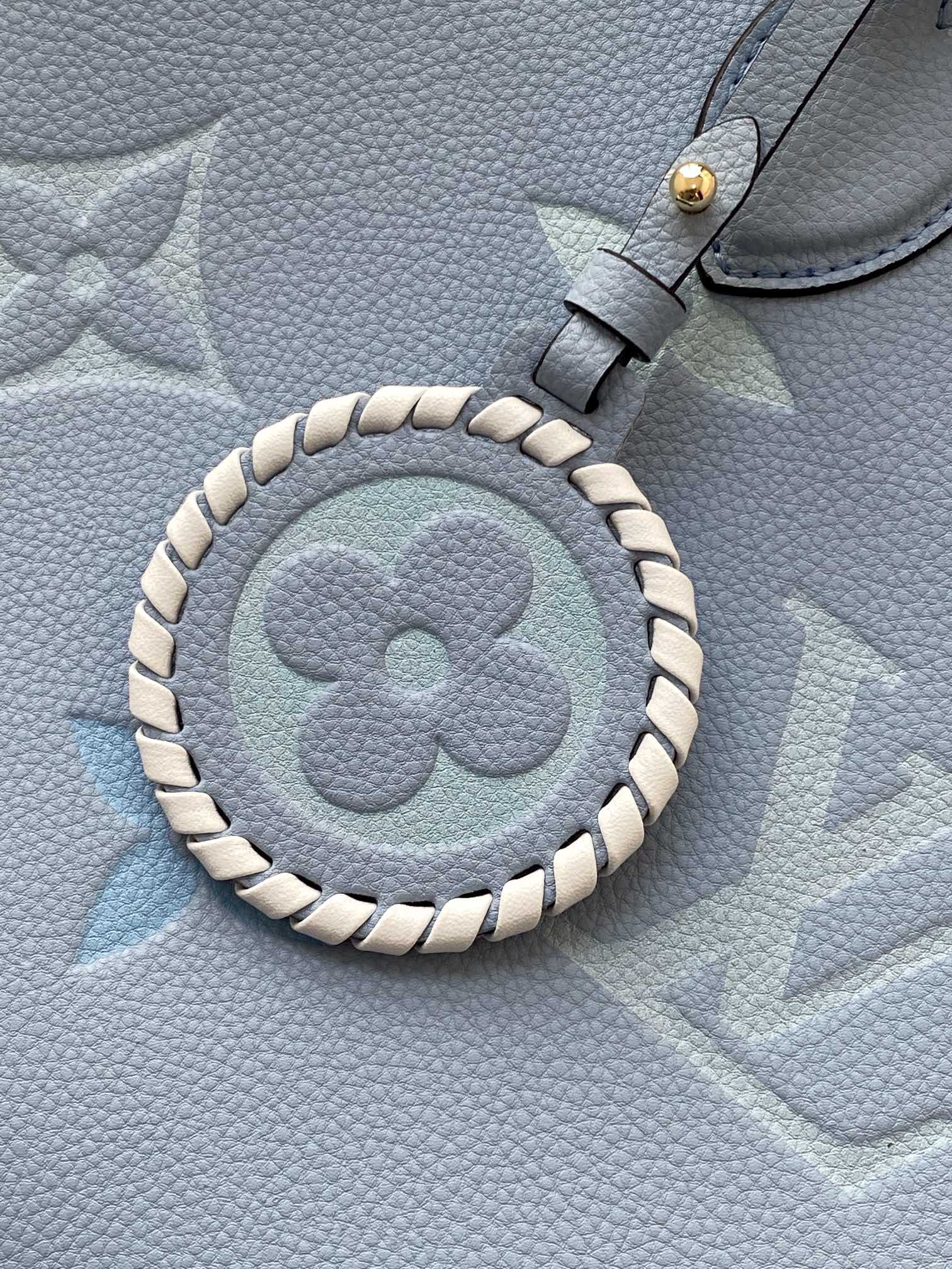 Louis Vuitton OnTheGo MM Monogram Empreinte Leather Tote Bag - Light Blue