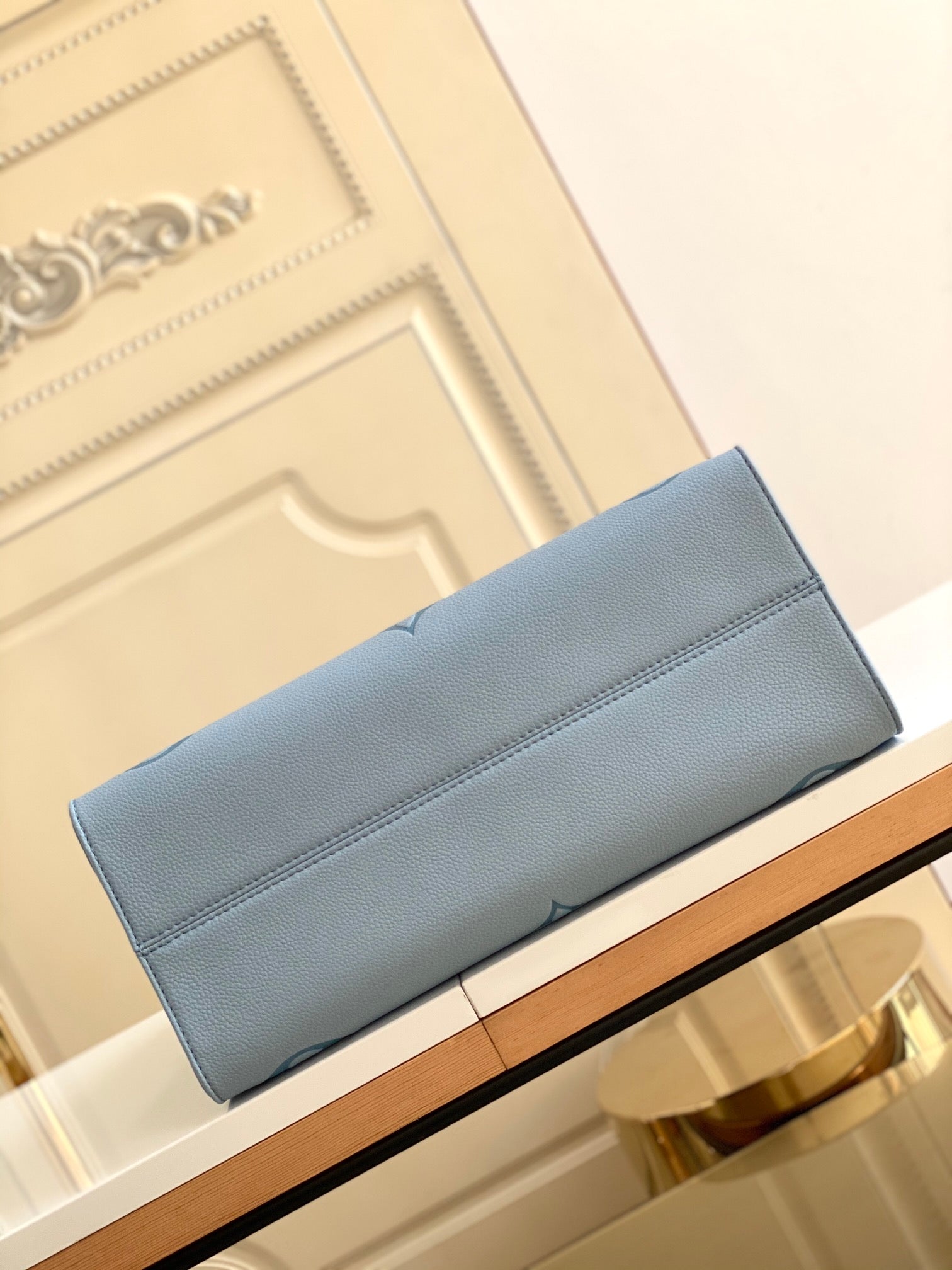 Louis Vuitton OnTheGo MM Monogram Empreinte Leather Tote Bag - Light Blue