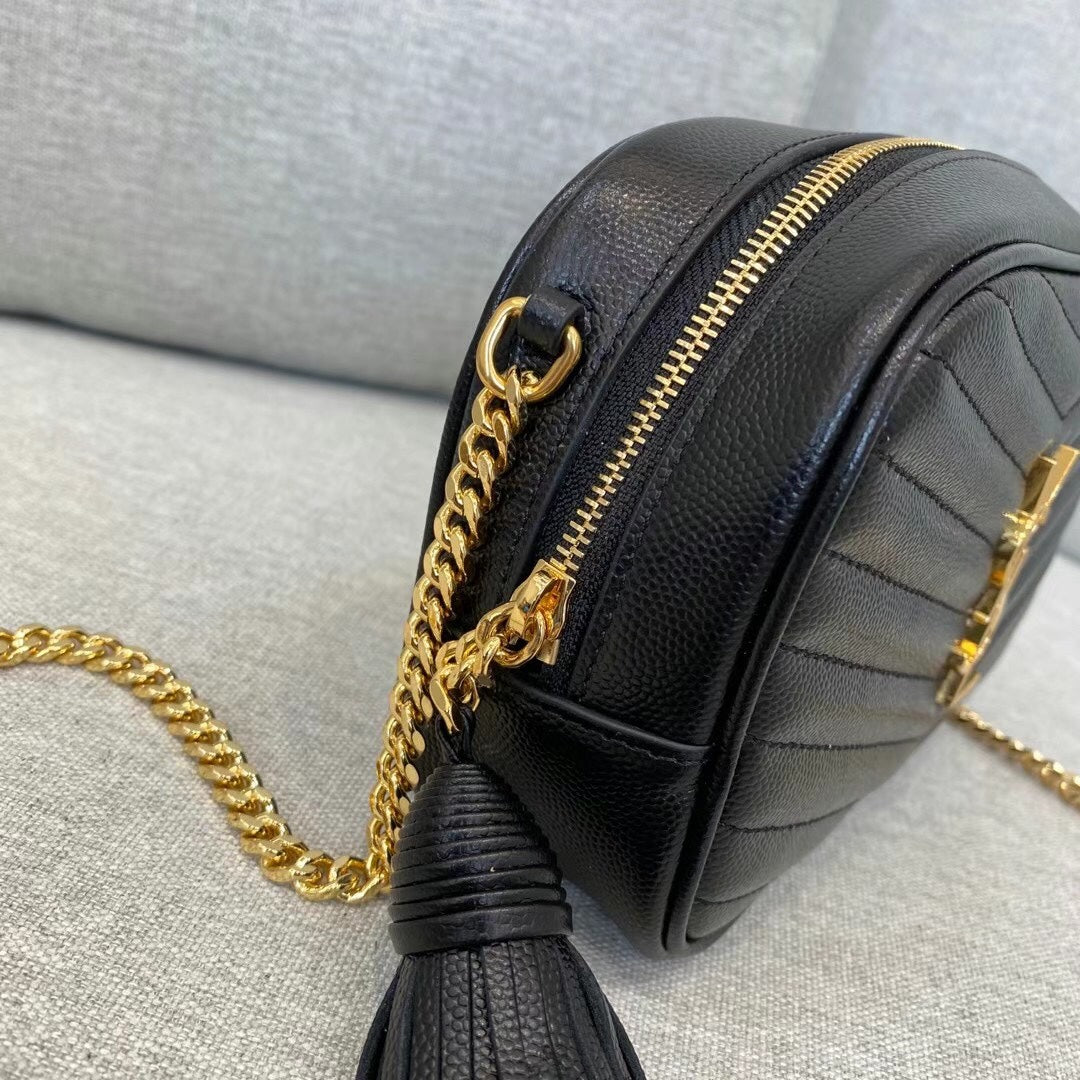 Saint Laurent Lou Quilted Leather Camera Bag - Black
