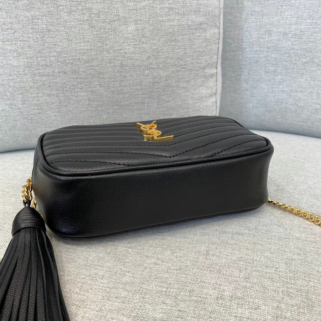 Saint Laurent Lou Quilted Leather Camera Bag - Black