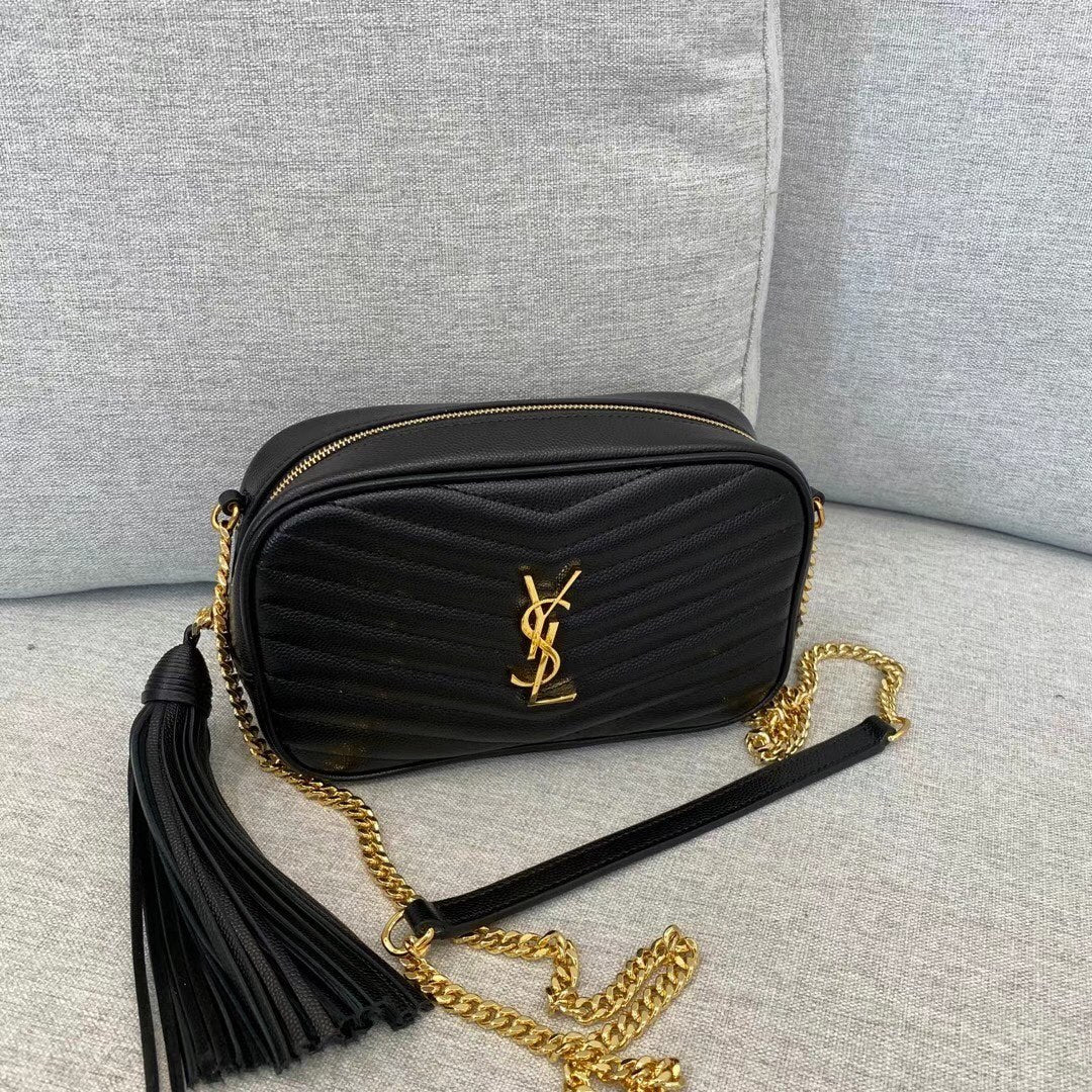 Saint Laurent Lou Quilted Leather Camera Bag - Black