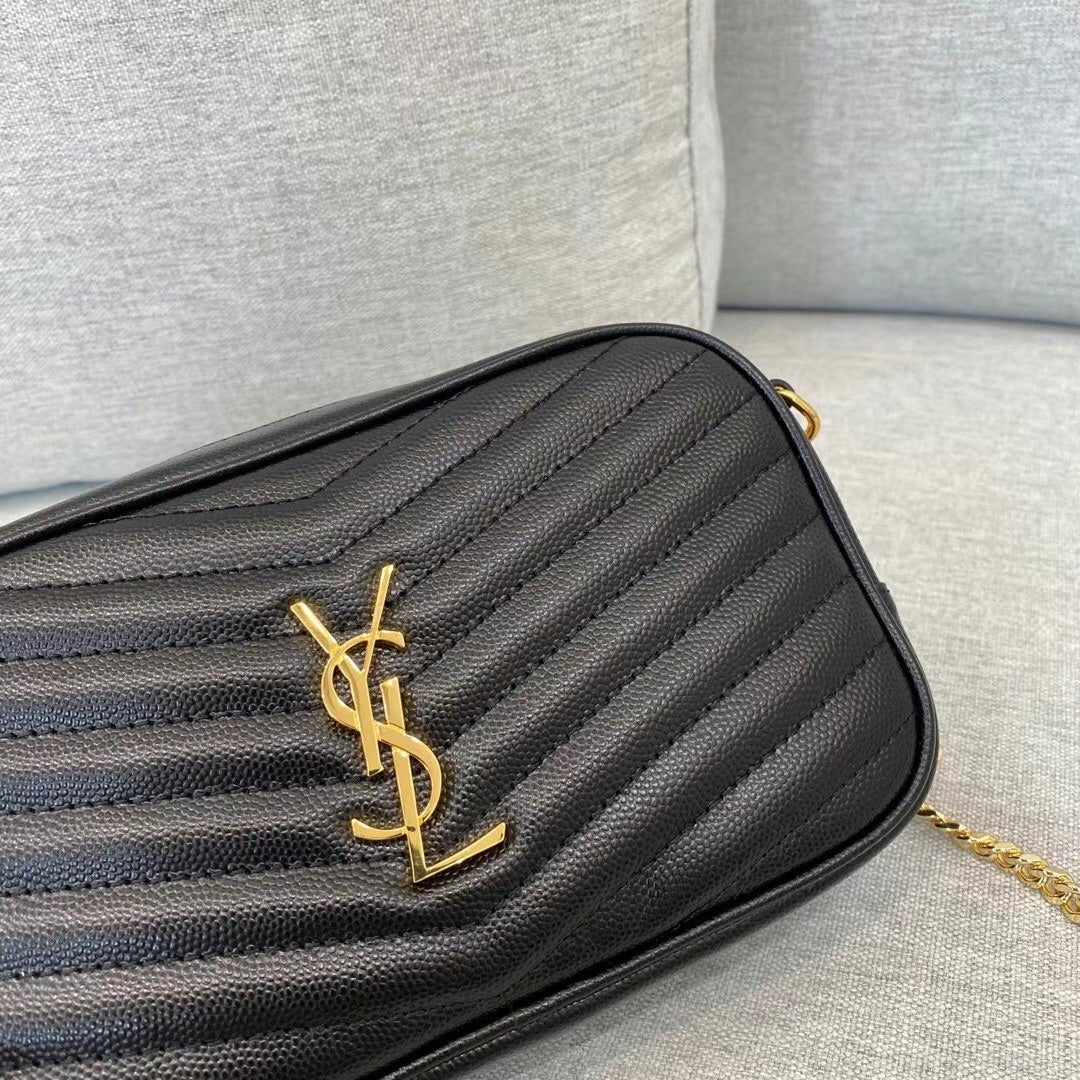 Saint Laurent Lou Quilted Leather Camera Bag - Black