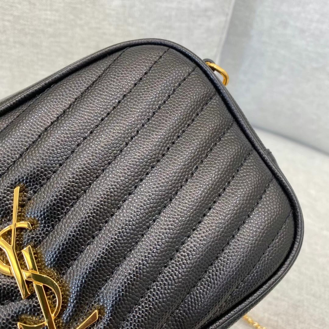 Saint Laurent Lou Quilted Leather Camera Bag - Black