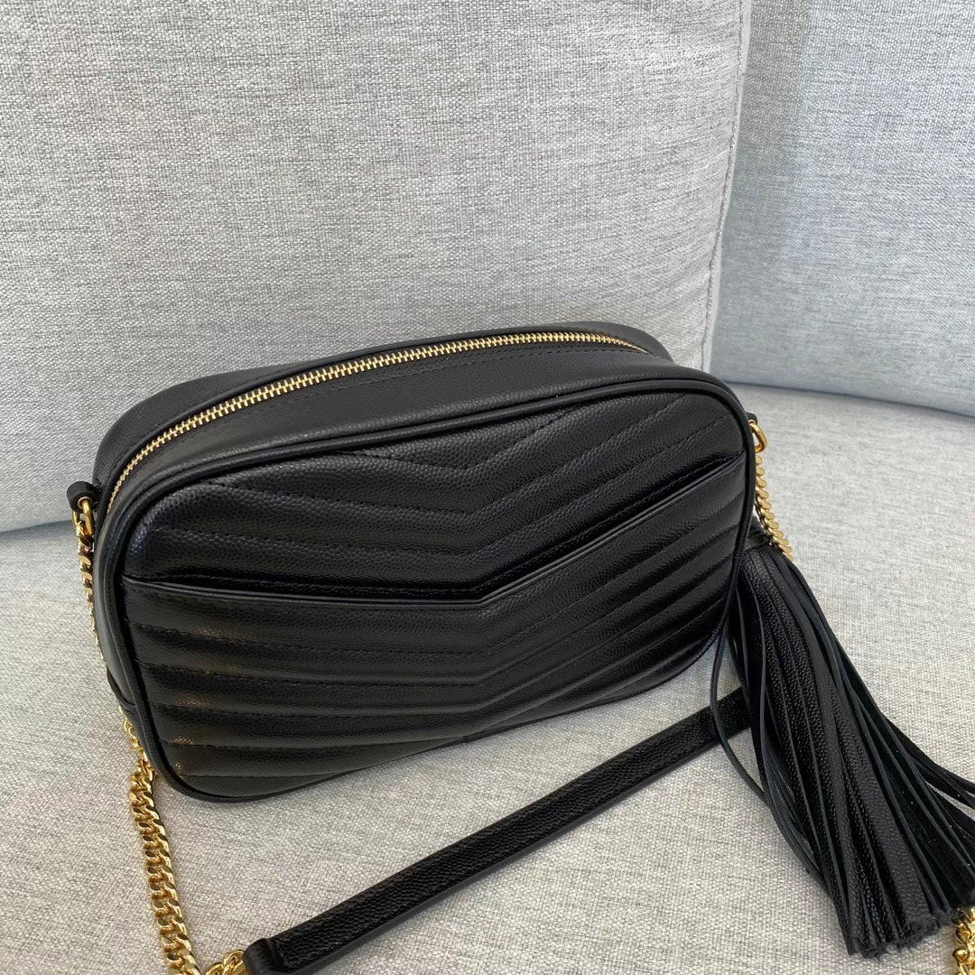 Saint Laurent Lou Quilted Leather Camera Bag - Black