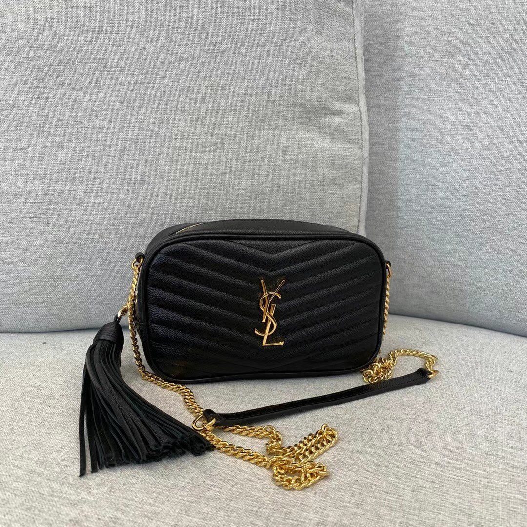 Saint Laurent Lou Quilted Leather Camera Bag - Black