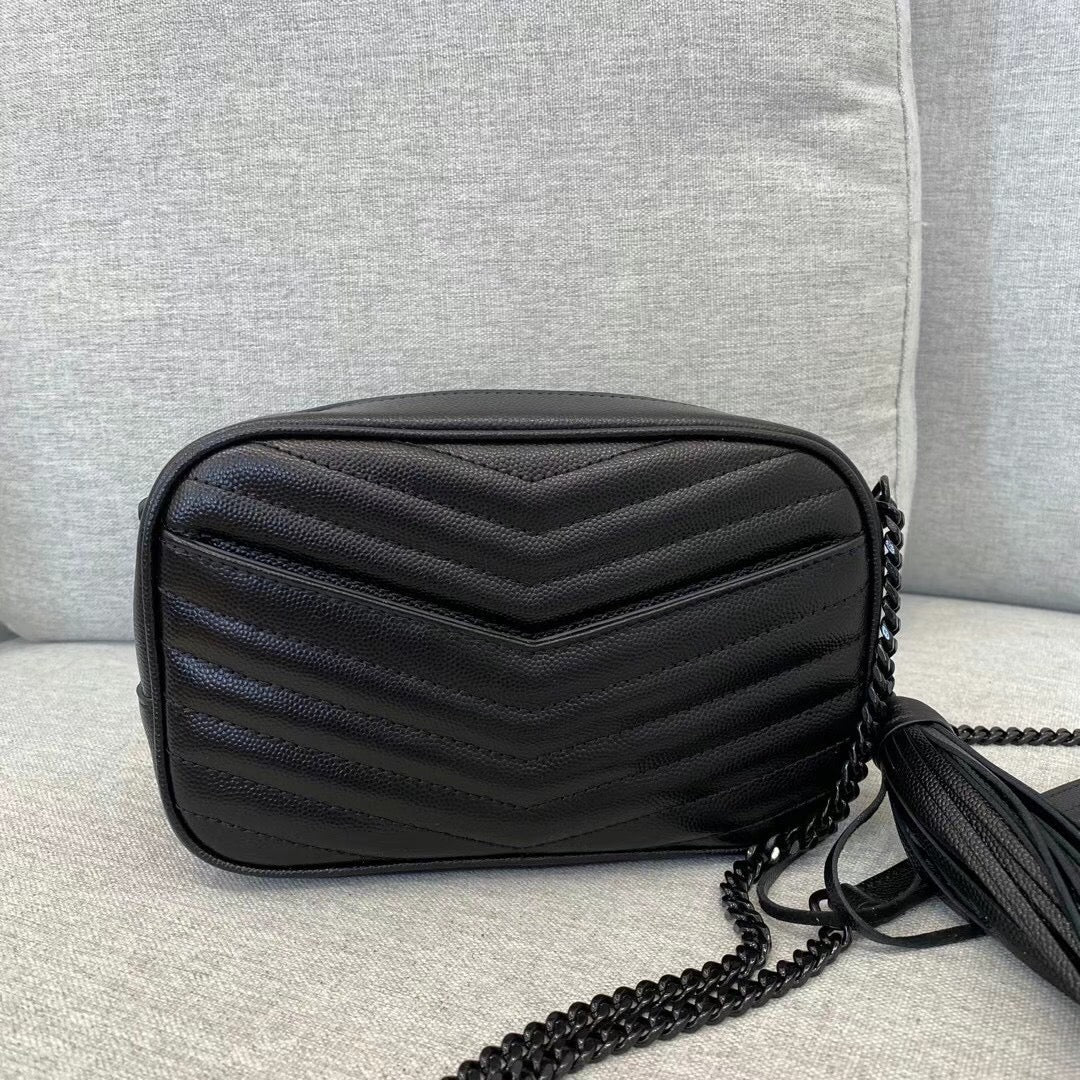 Saint Laurent Lou Camera Bag in Quilted Leather - All Black