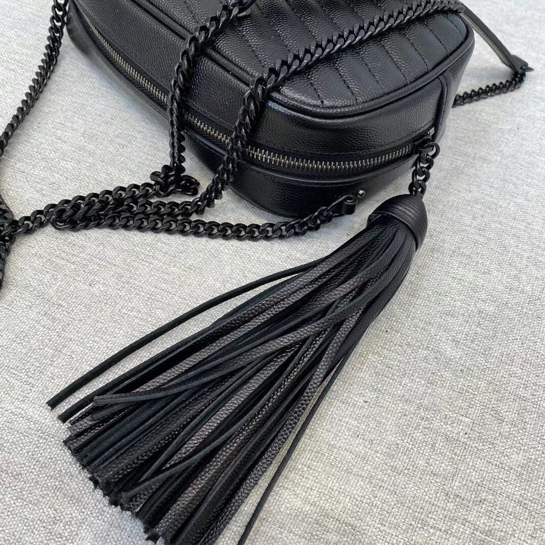 Saint Laurent Lou Camera Bag in Quilted Leather - All Black