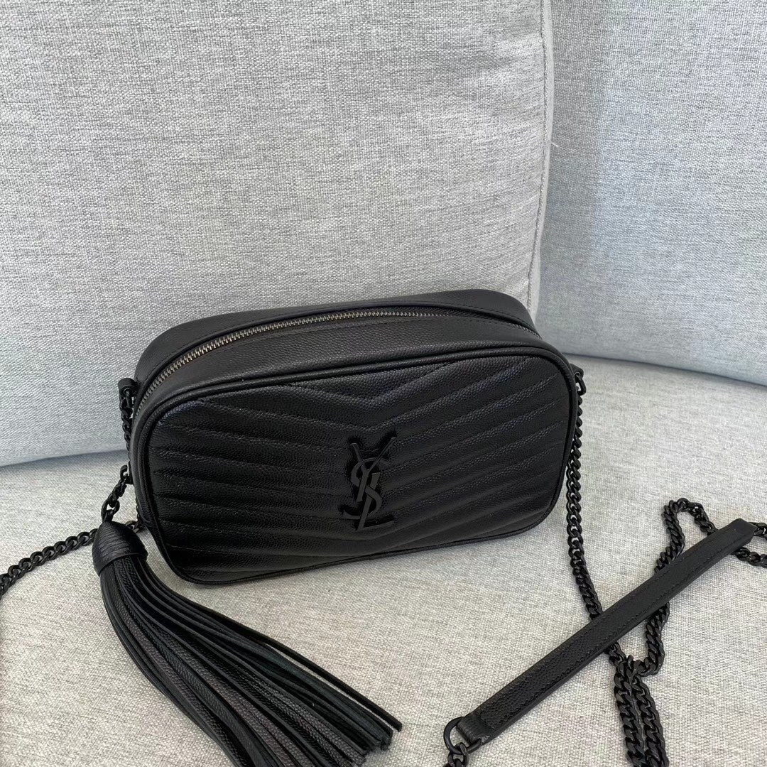 Saint Laurent Lou Camera Bag in Quilted Leather - All Black