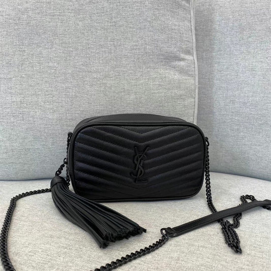 Saint Laurent Lou Camera Bag in Quilted Leather - All Black