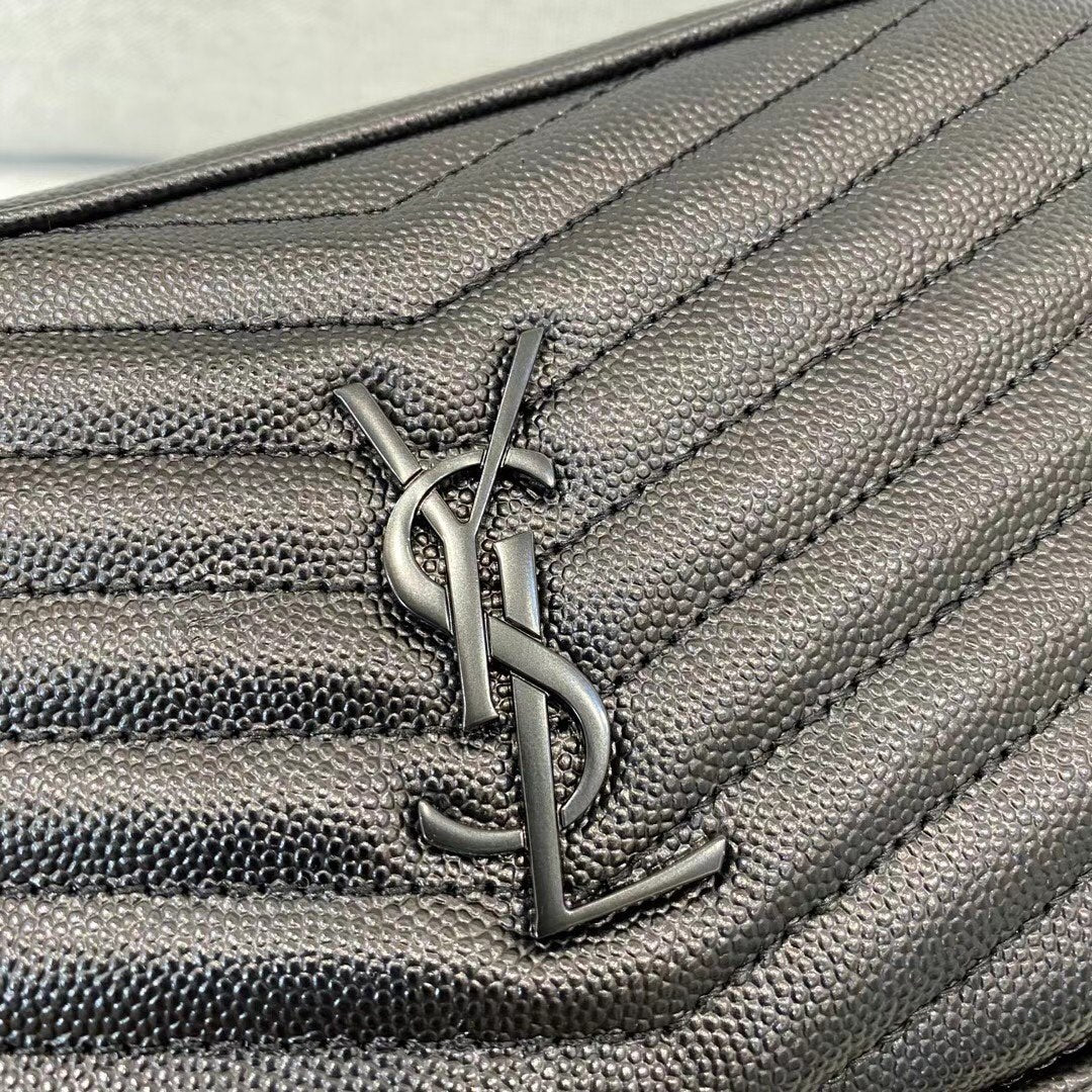 Saint Laurent Lou Camera Bag in Quilted Leather - All Black