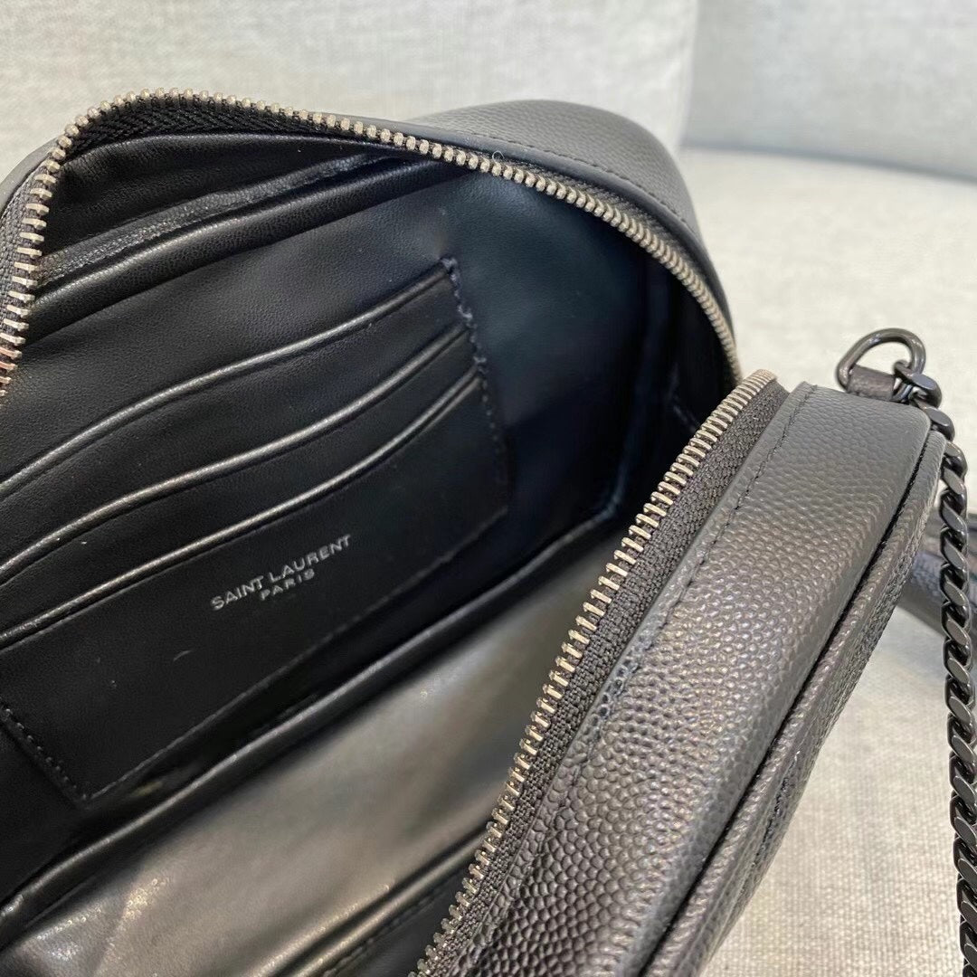 Saint Laurent Lou Camera Bag in Quilted Leather - All Black