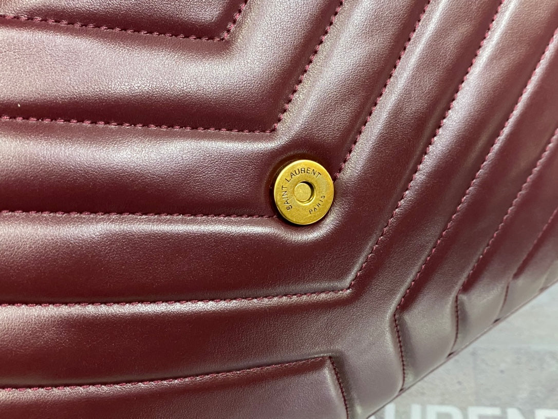 Saint Laurent Loulou Small Quilted Leather Shoulder Bag - Burgundy