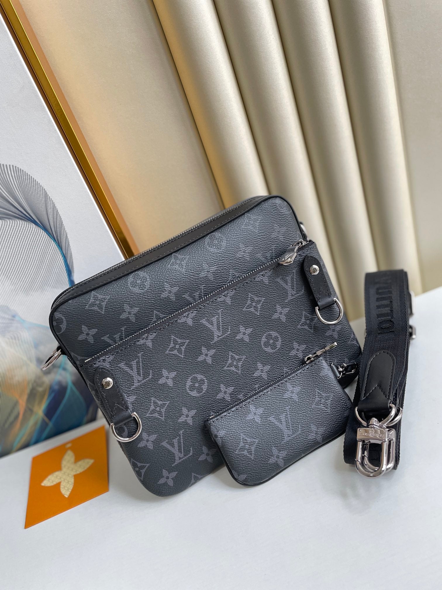 Louis Vuitton Trio Messenger Bag Monogram Eclipse Canvas - Men's Crossbody