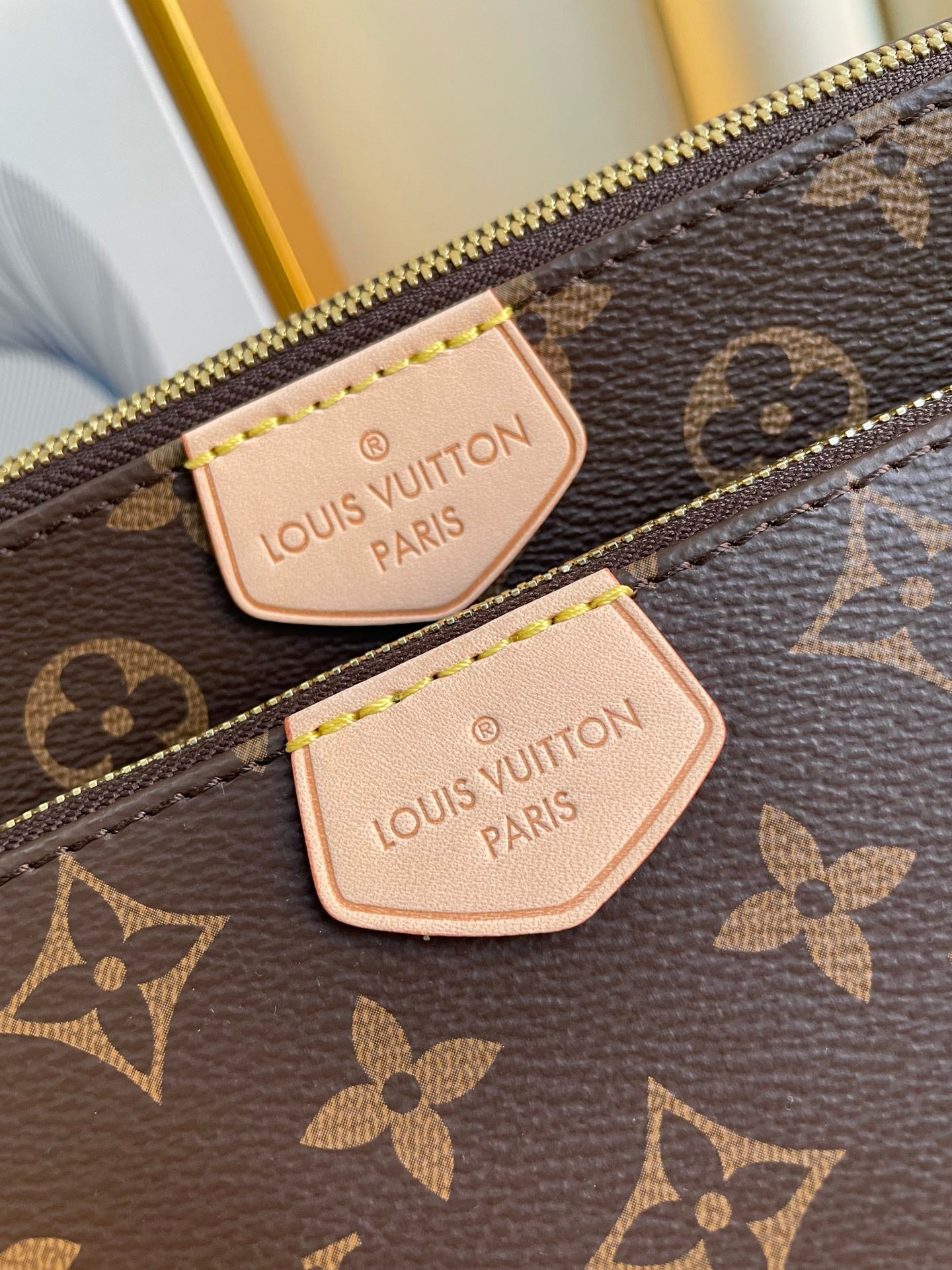 Louis Vuitton Multi Pochette Accessoires Monogram Canvas with Rose Claire Strap
