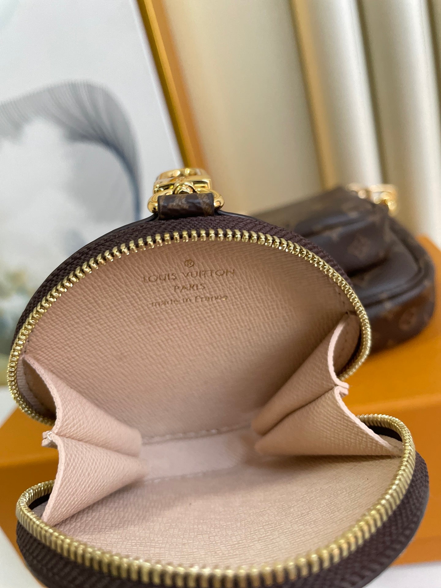 Louis Vuitton Multi Pochette Accessoires Monogram Canvas with Rose Claire Strap