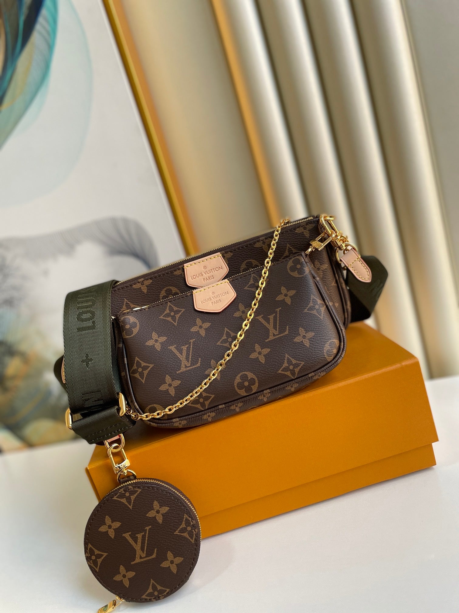 Louis Vuitton Multi Pochette Accessoires Monogram Canvas Brown Crossbody Bag