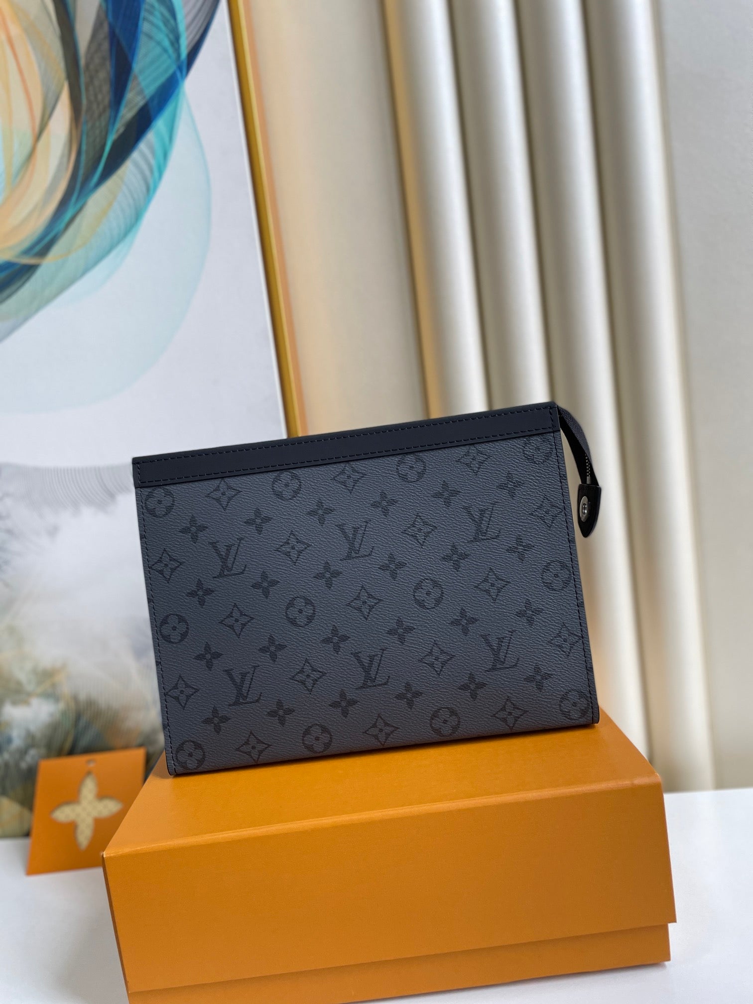 Louis Vuitton Pochette Voyage MM Monogram Eclipse Canvas Pouch