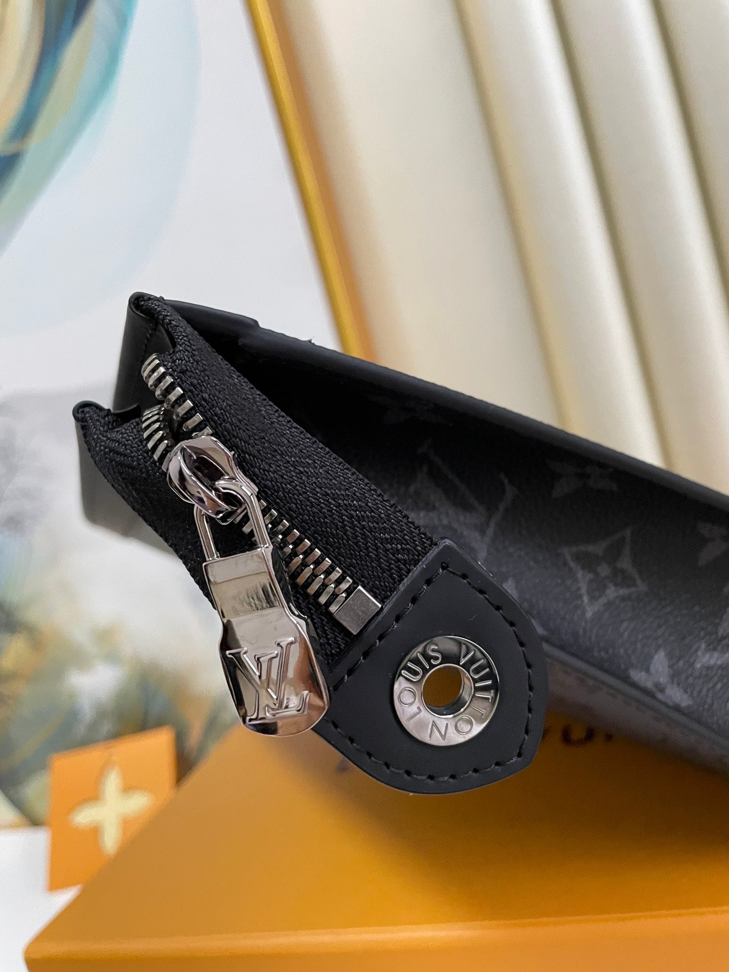 Louis Vuitton Dark Grey Monogram Canvas Zippered Clutch Toiletry Pouch