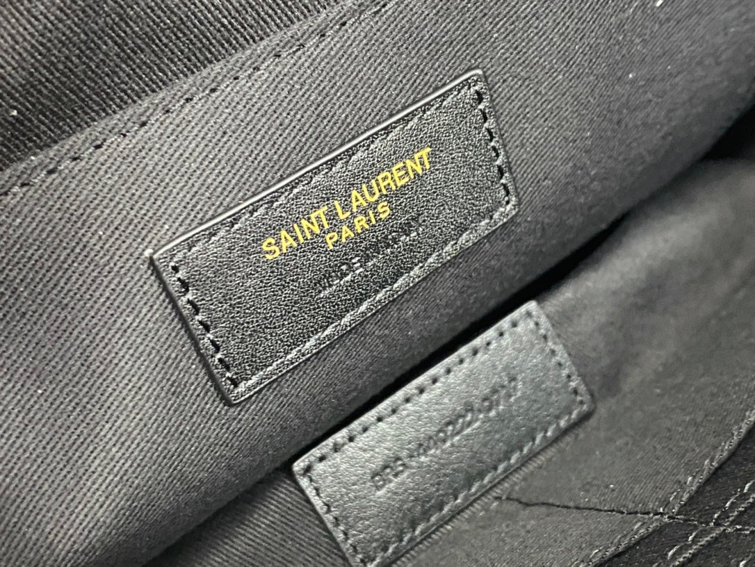 Saint Laurent Monogram Matelassé Quilted Leather Pouch - Black