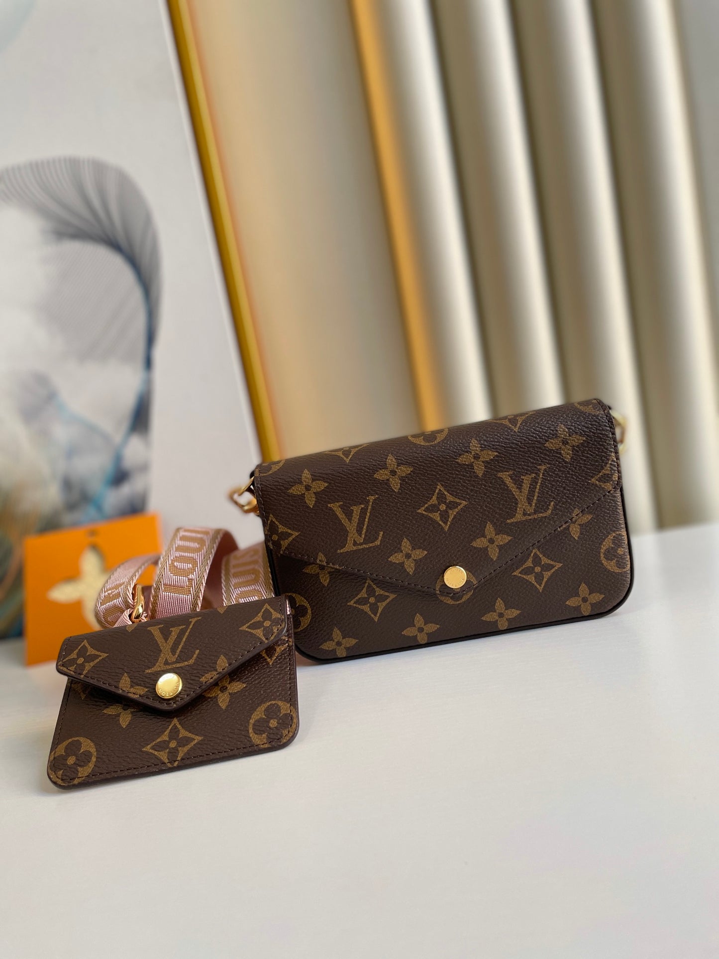 Louis Vuitton Felicie Strap &amp; Go Monogram Canvas Shoulder Bag