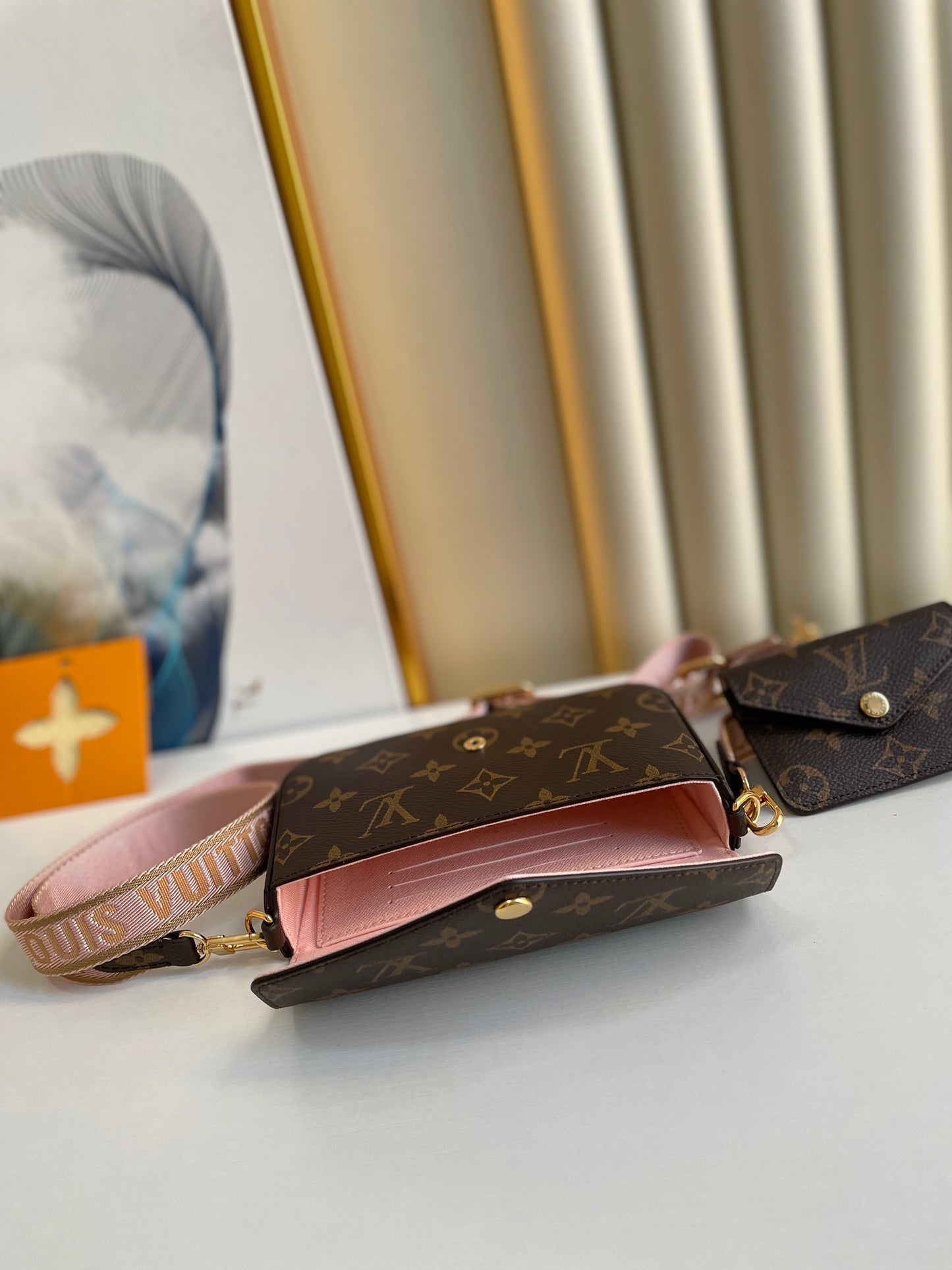Louis Vuitton Felicie Strap & Go Monogram Canvas Shoulder Bag