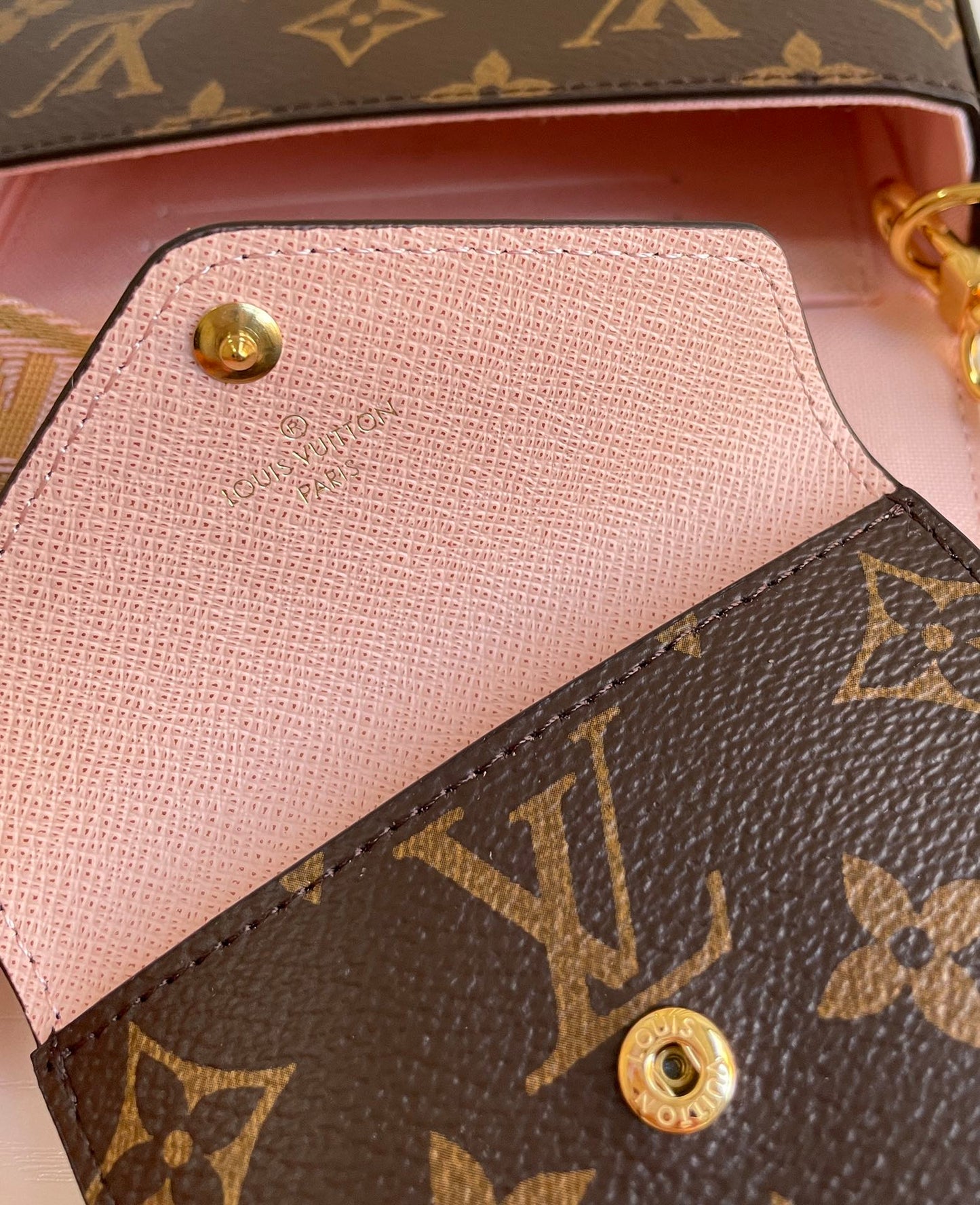 Louis Vuitton Felicie Strap &amp; Go Monogram Canvas Shoulder Bag