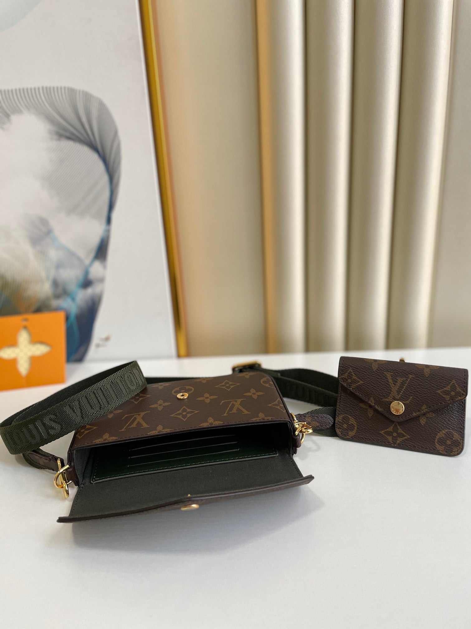 Louis Vuitton Félicie Pochette Monogram Canvas Crossbody Bag with Small Pouch Set