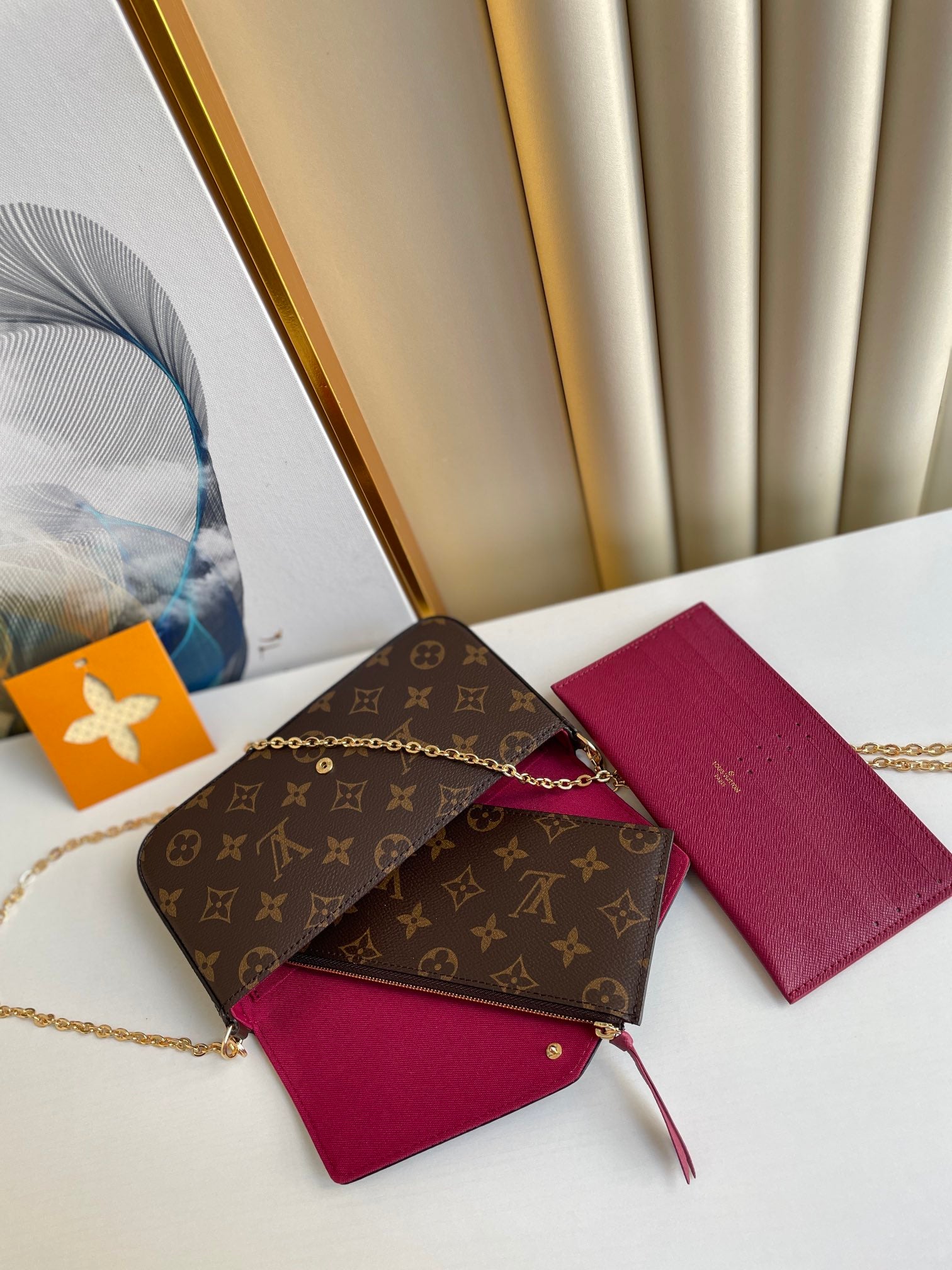 Elegant Monogram Canvas Chain Crossbody Bag for Women