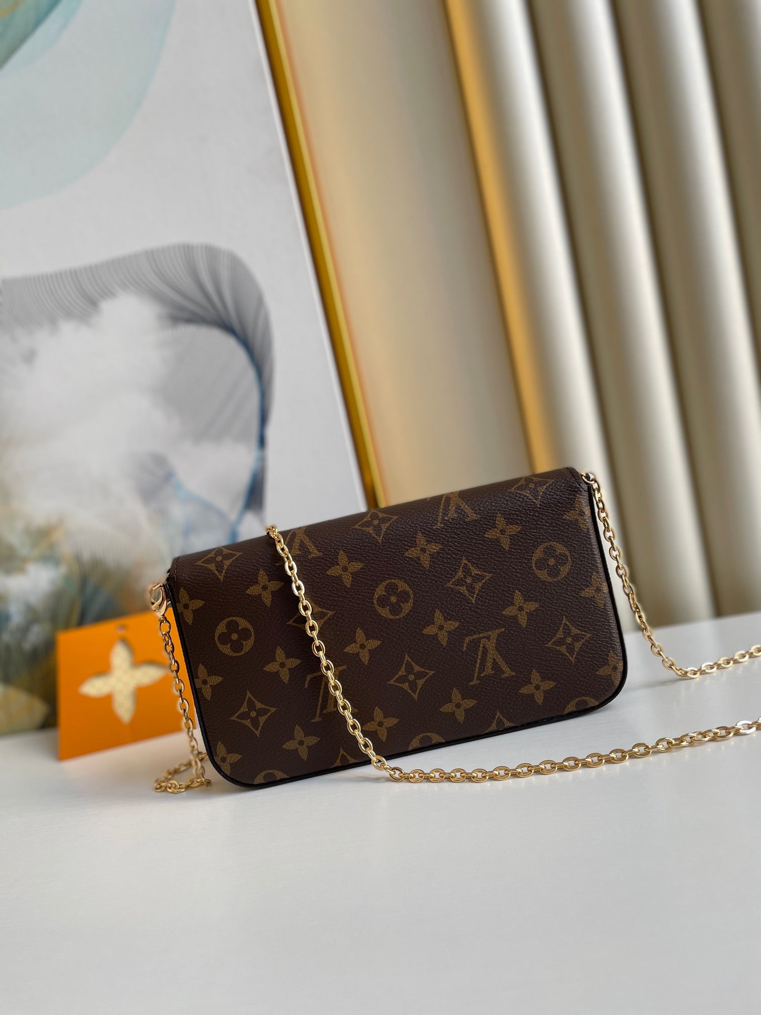 Elegant Monogram Canvas Chain Crossbody Bag for Women