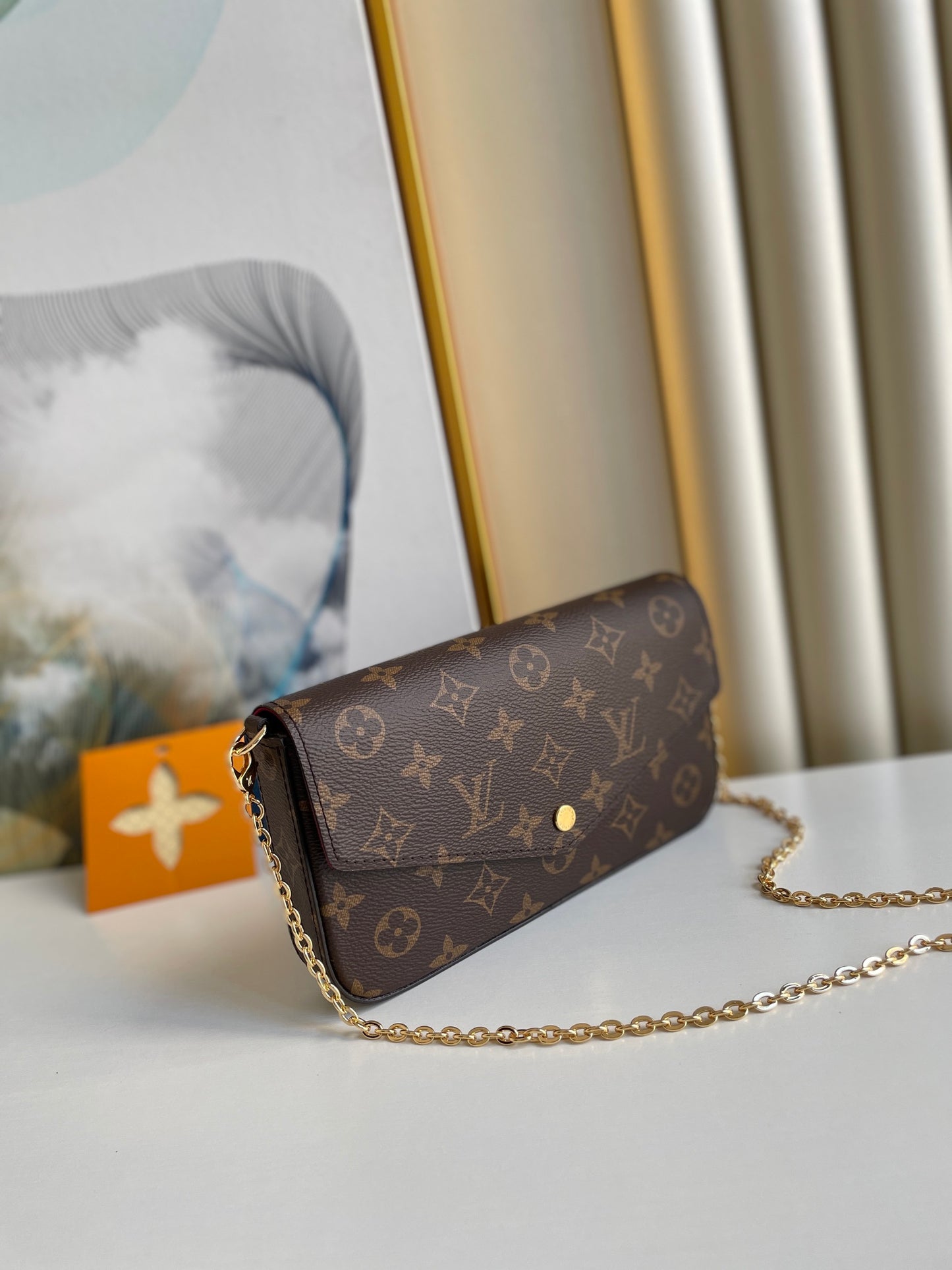 Elegant Monogram Canvas Chain Crossbody Bag for Women
