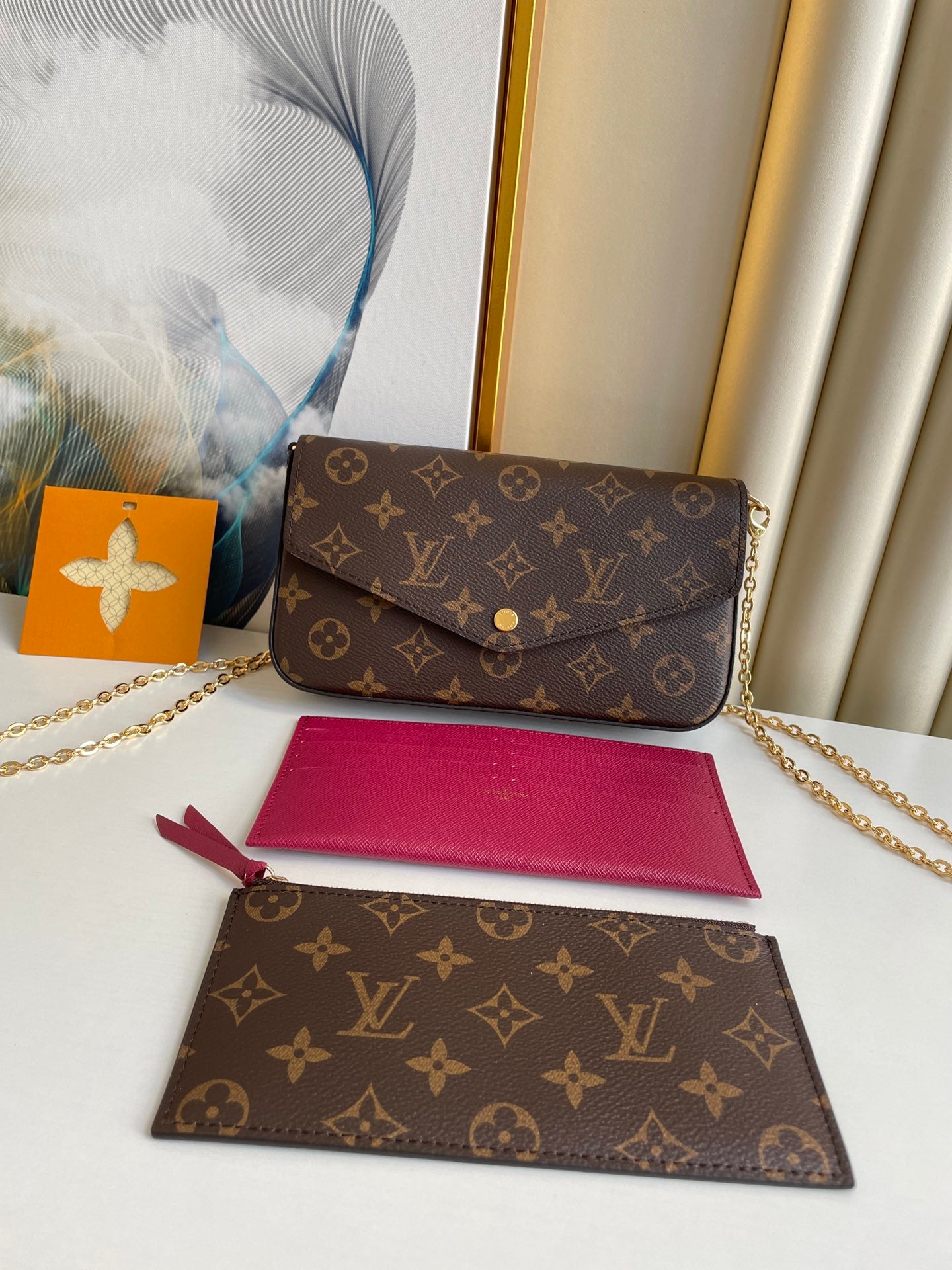 Elegant Monogram Canvas Chain Crossbody Bag for Women