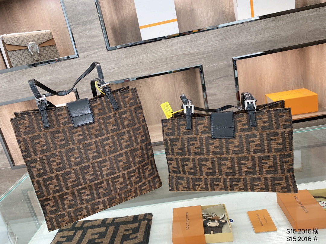 Fendi FF Zucca Canvas Tote Bag - Iconic Brown Monogram Luxury Handbag