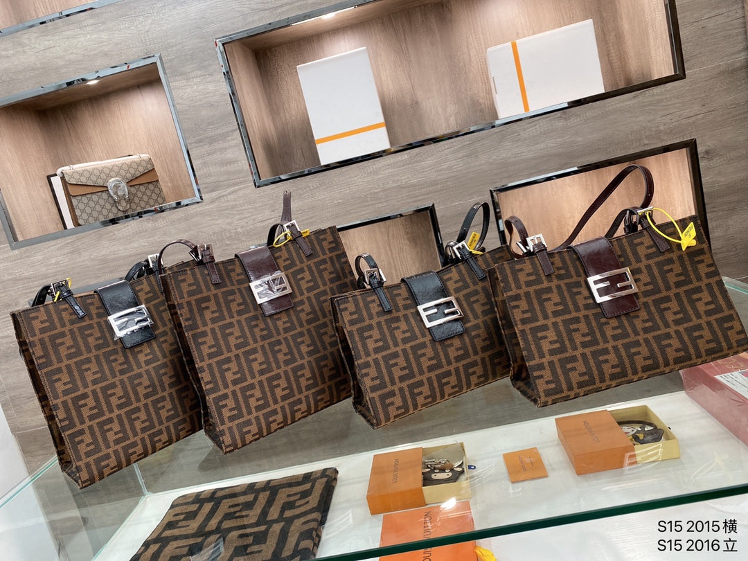 Fendi FF Zucca Canvas Tote Bag - Iconic Brown Monogram Luxury Handbag