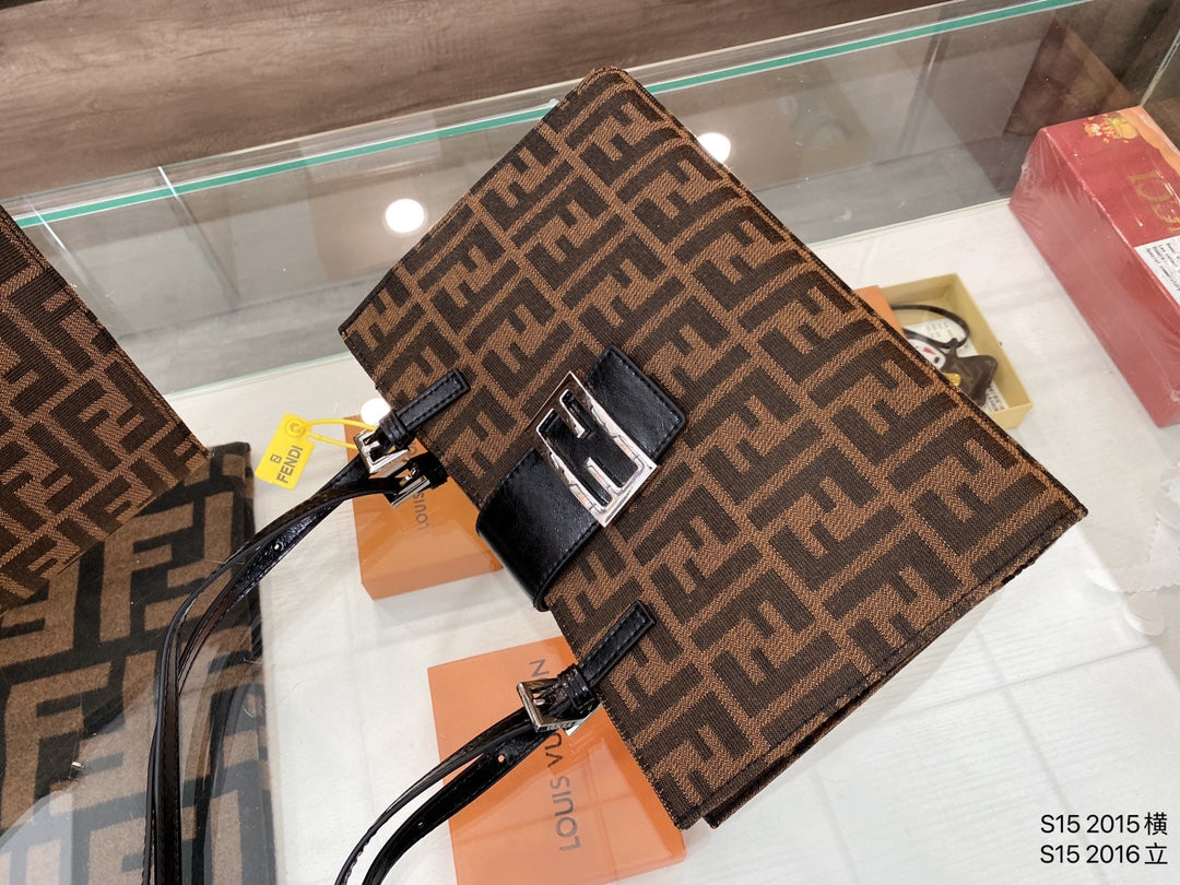 Fendi FF Zucca Canvas Tote Bag - Iconic Brown Monogram Luxury Handbag