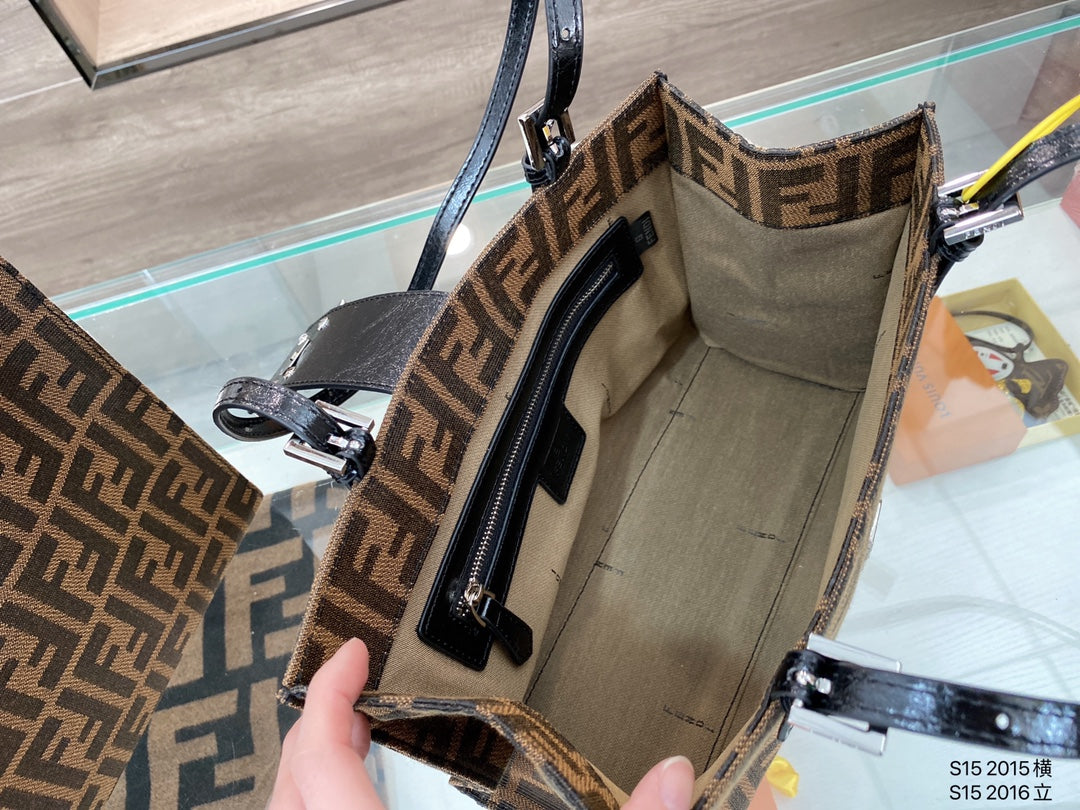 Fendi FF Zucca Canvas Tote Bag - Iconic Brown Monogram Luxury Handbag